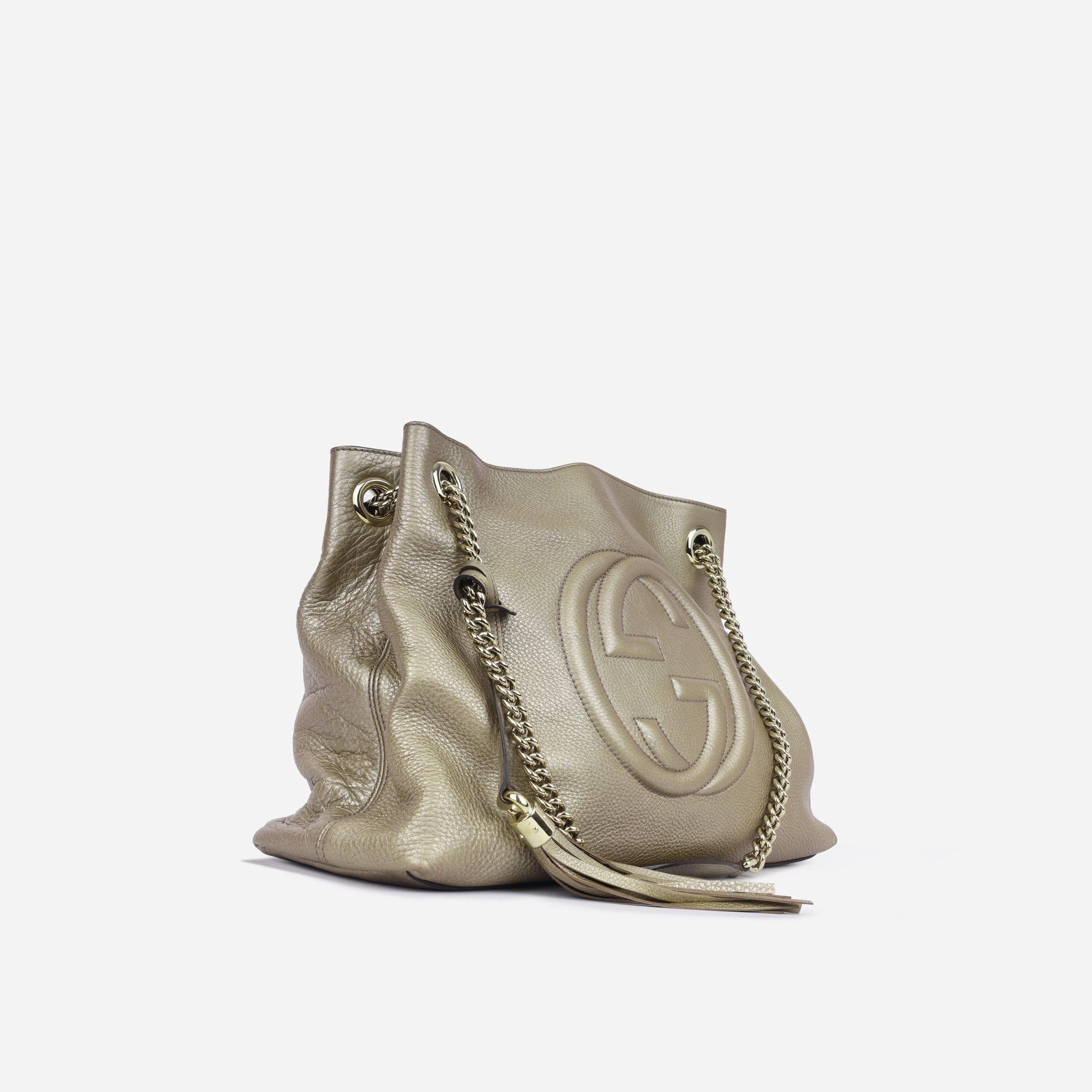Gucci Soho Medium Chain Tote - Champagne