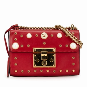 Gucci Studded Faux Pearl Chain Shoulder Bag