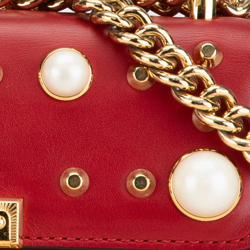 Gucci Studded Faux Pearl Chain Shoulder Bag
