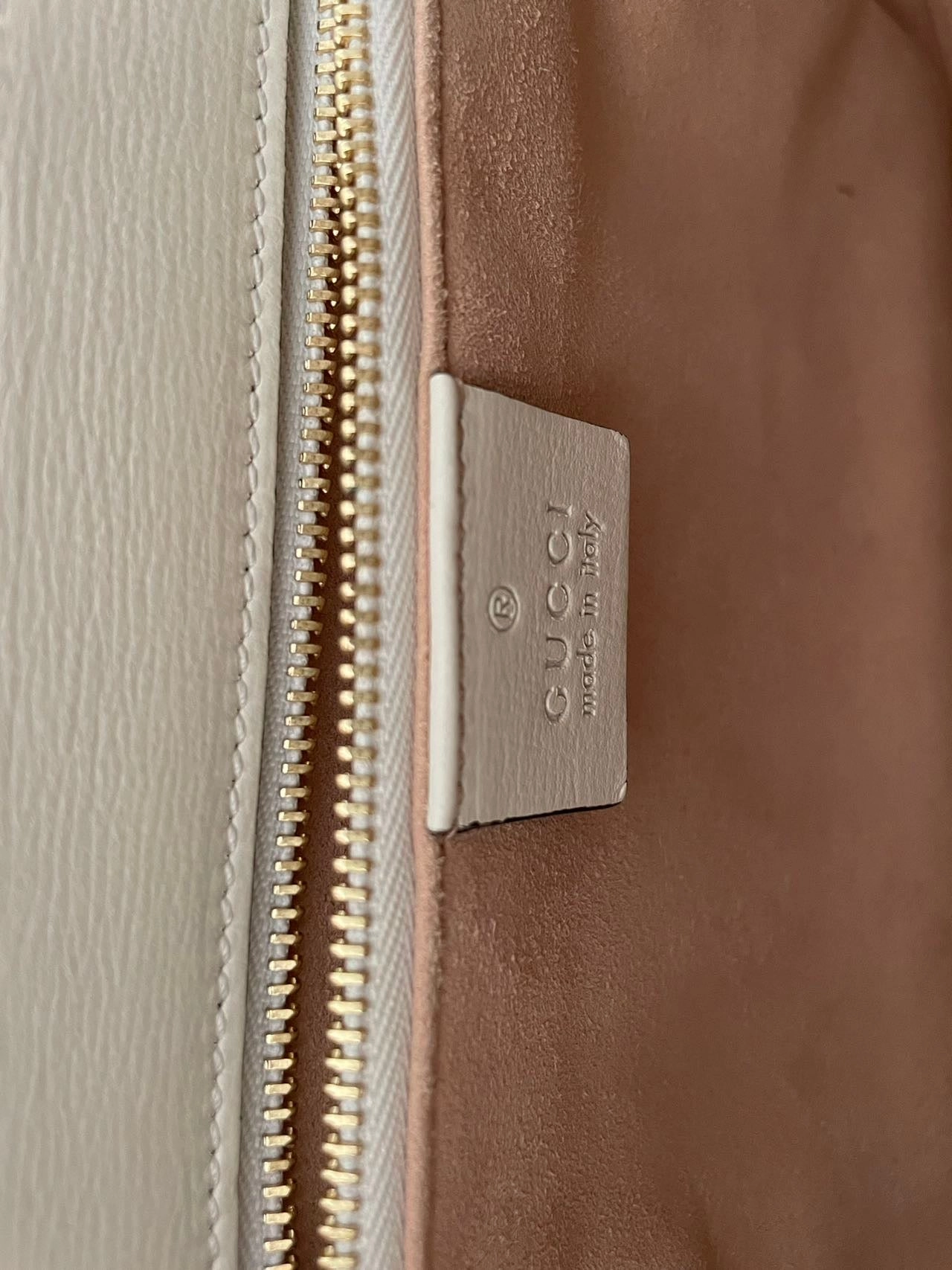 Gucci Supreme Monogram Beige Calfskin Horsebit 1955 Shoulder Bag