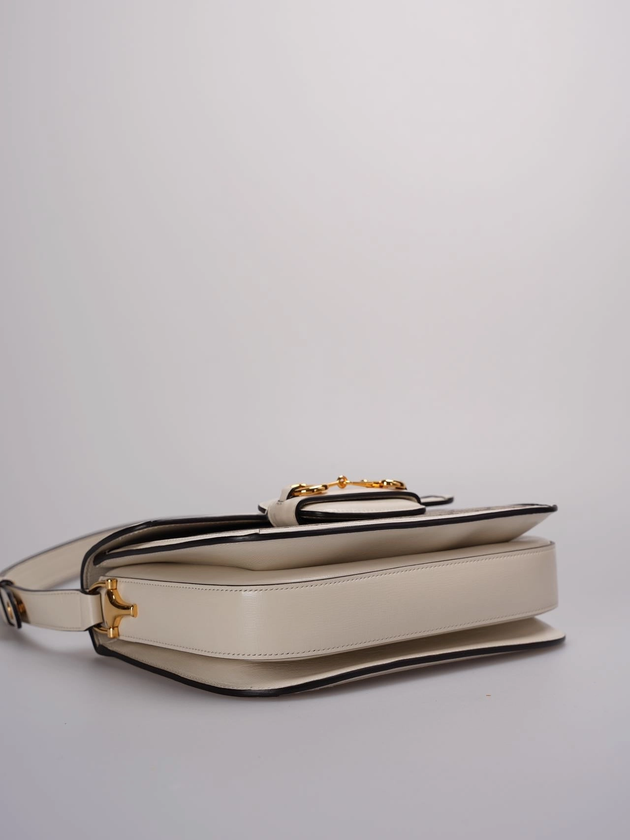 Gucci Supreme Monogram Beige Calfskin Horsebit 1955 Shoulder Bag