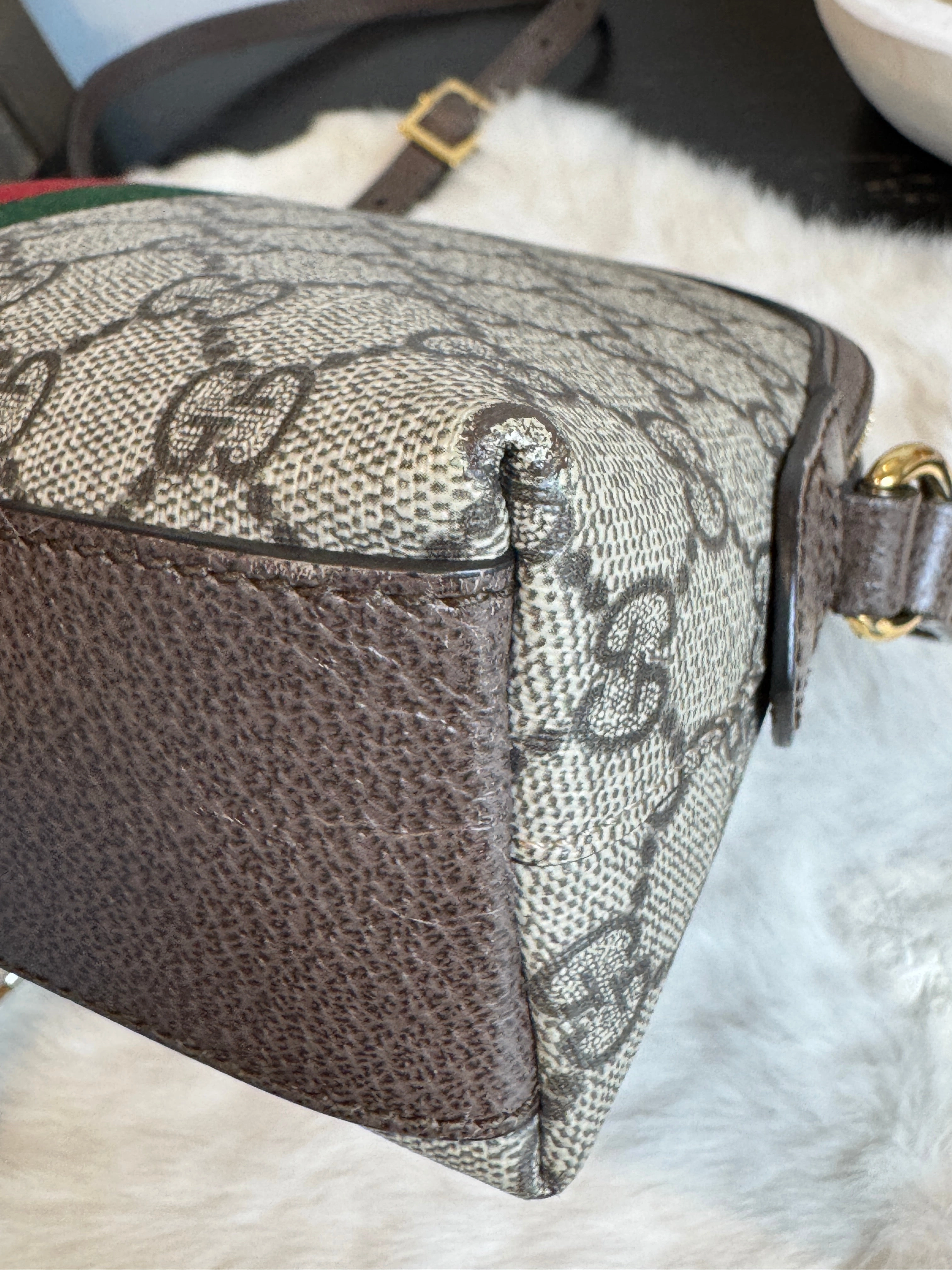 GUCCI Supreme Ophidia Round Top Crossbody Bag