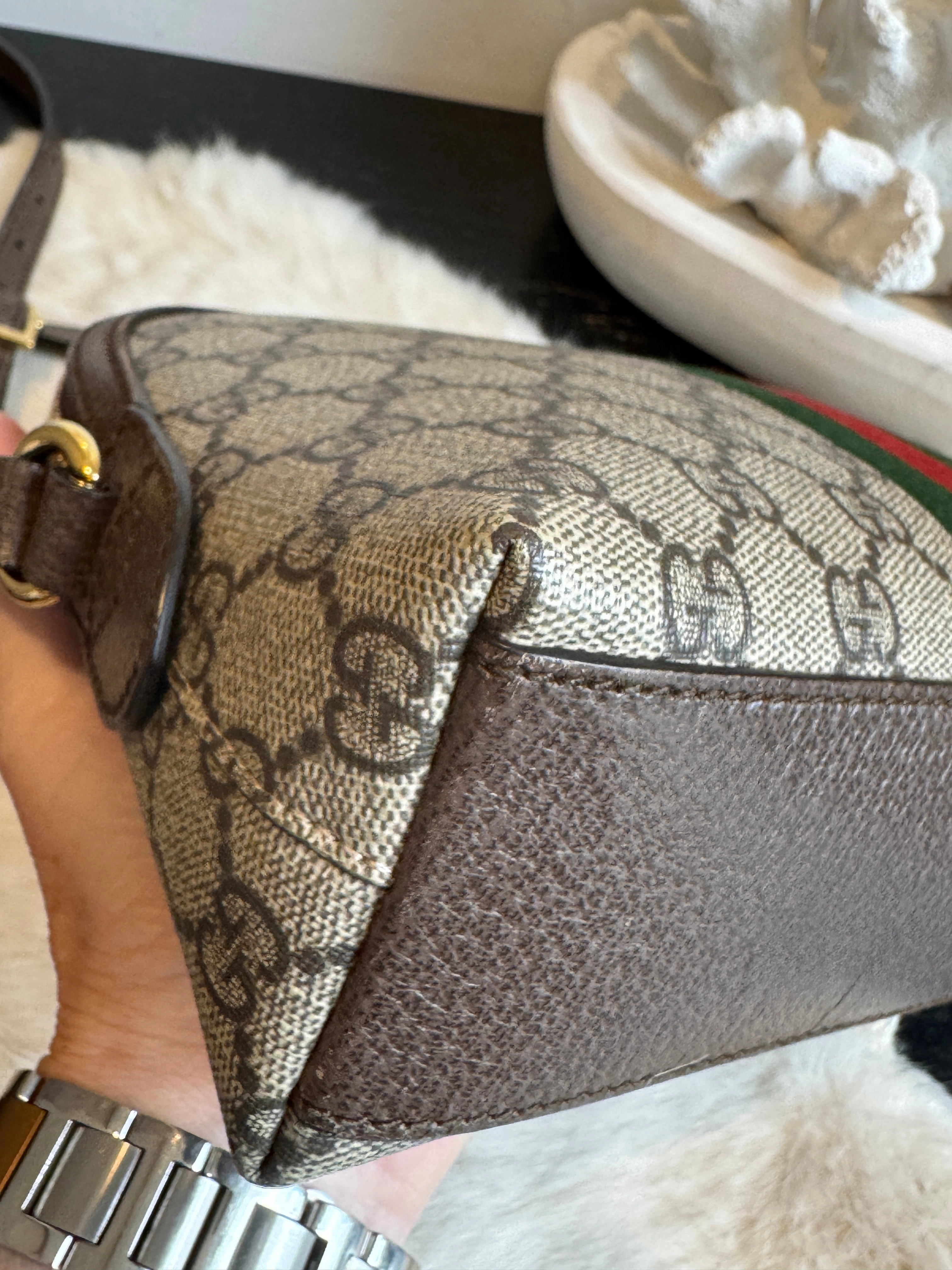 GUCCI Supreme Ophidia Round Top Crossbody Bag