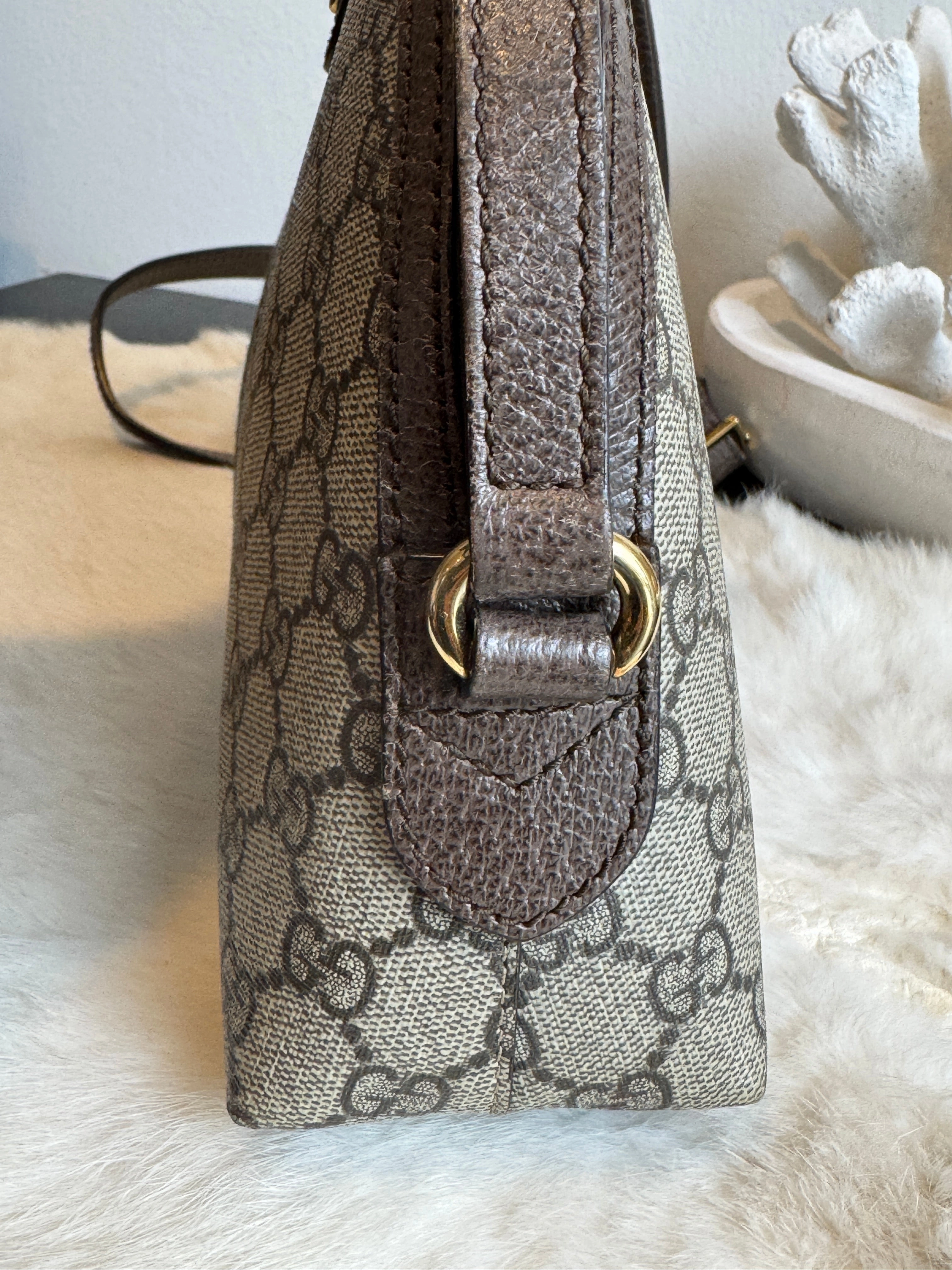 GUCCI Supreme Ophidia Round Top Crossbody Bag