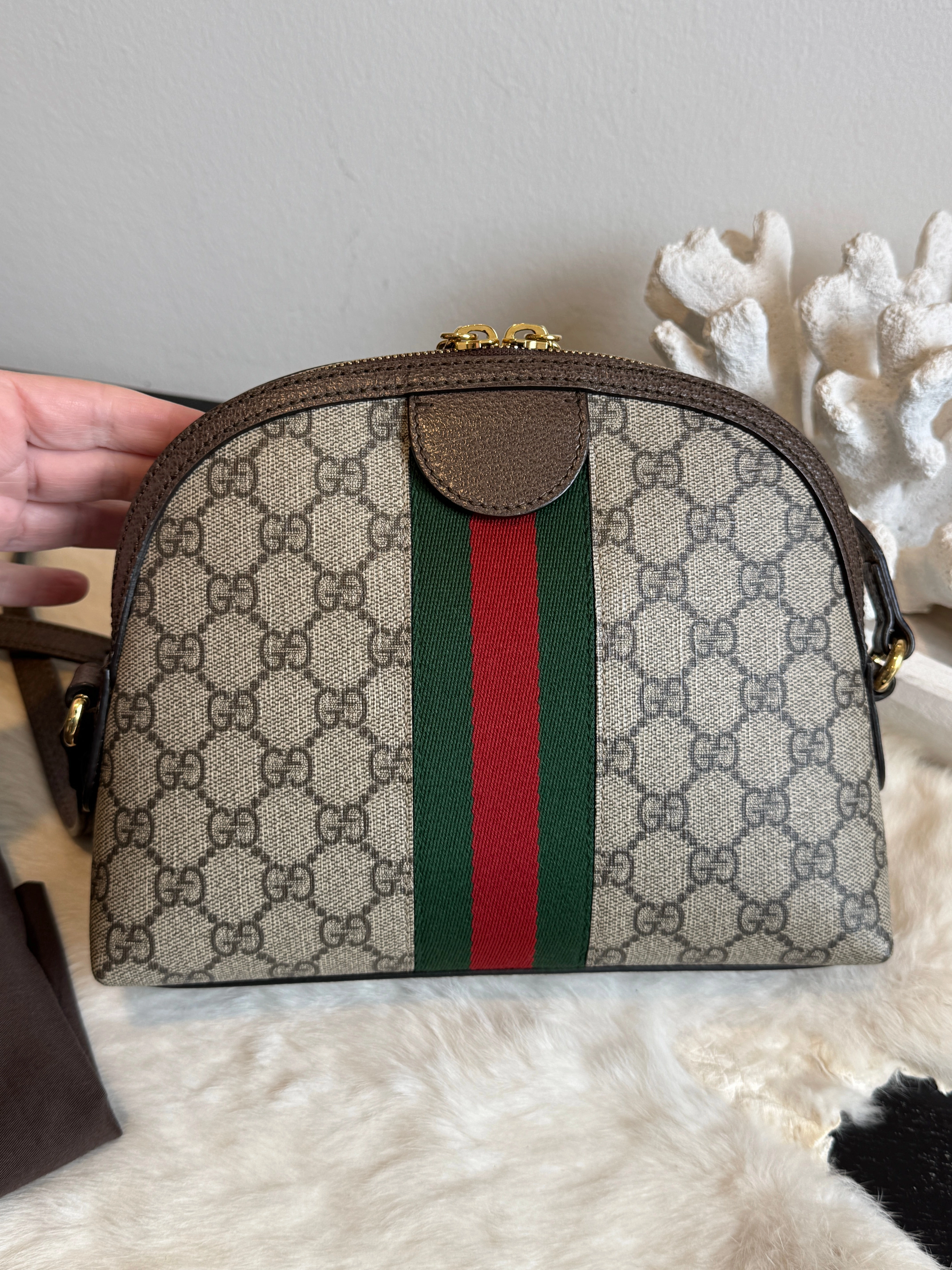 GUCCI Supreme Ophidia Round Top Crossbody Bag