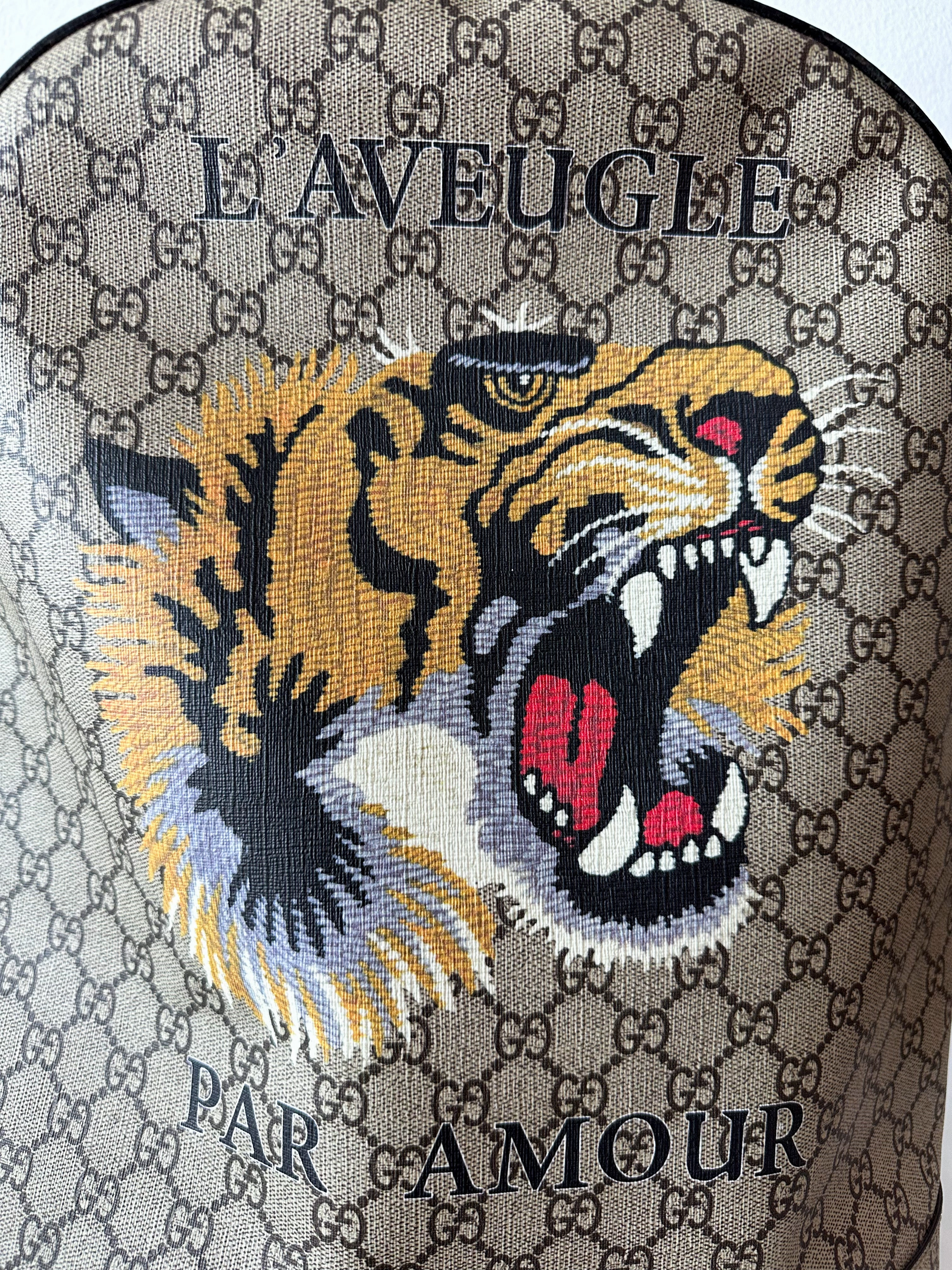 Gucci Tan GG Monogram Tiger backpack