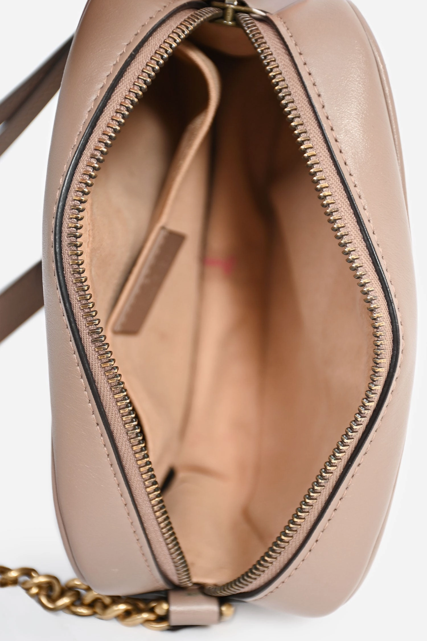 Gucci Taupe Chevron Leather Camera Crossbody (As Is)