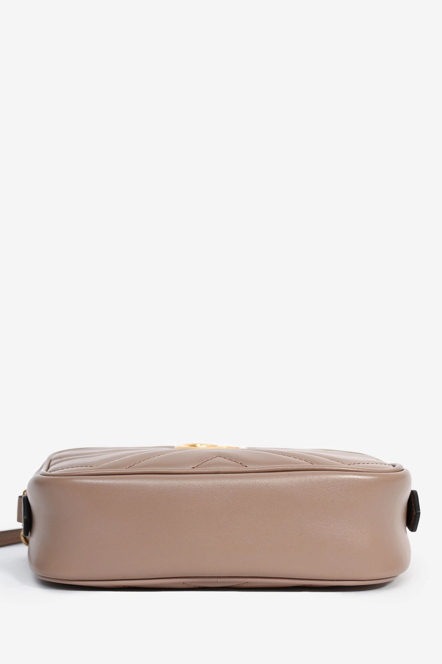 Gucci Taupe Chevron Leather Camera Crossbody (As Is)