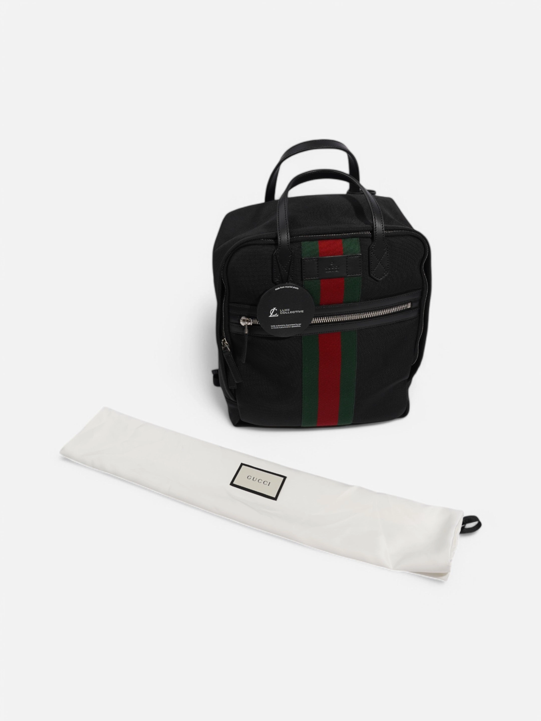 Gucci Techno Backpack Black / Green / Red Canvas