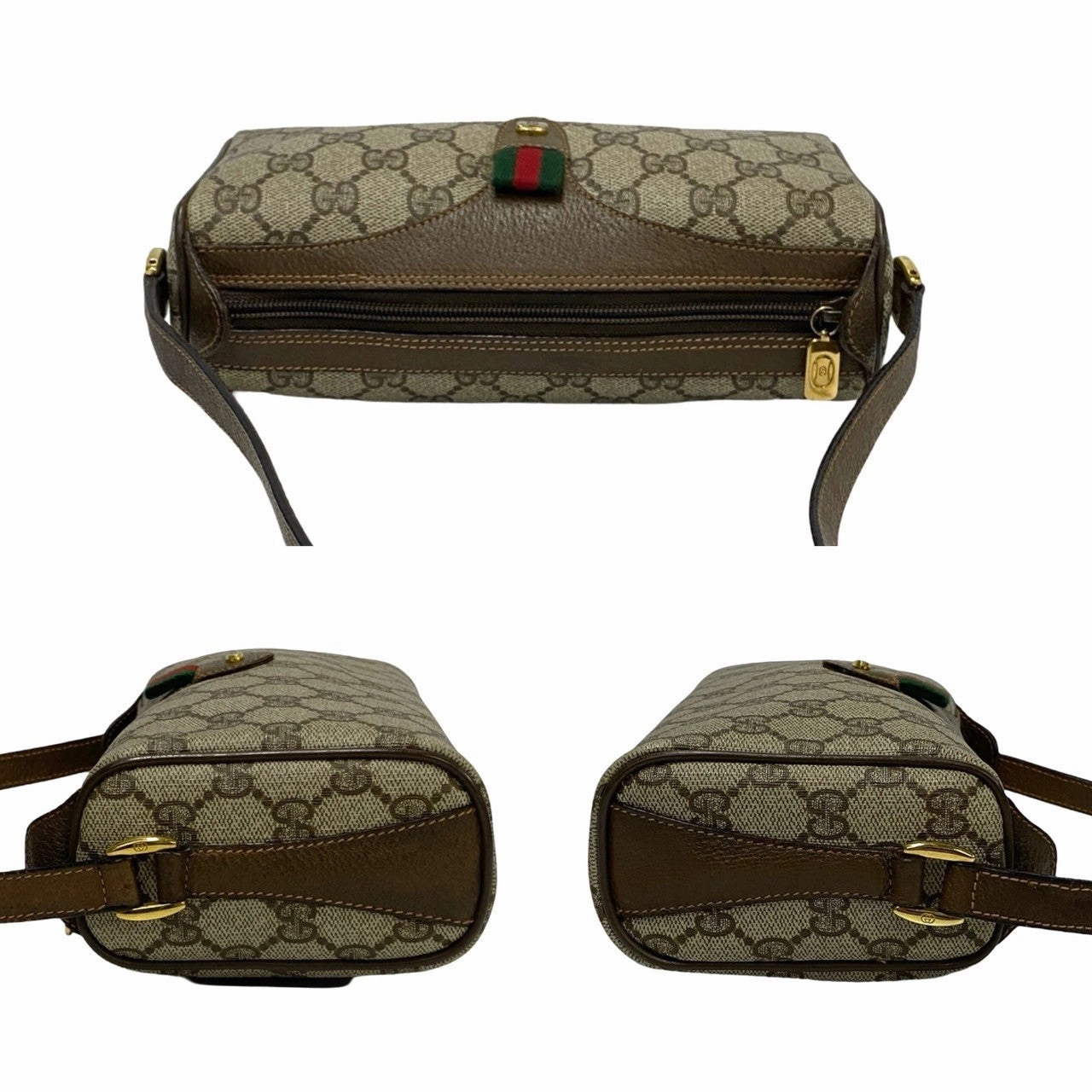 Gucci Vintage Leather Shoulder Bag Brown