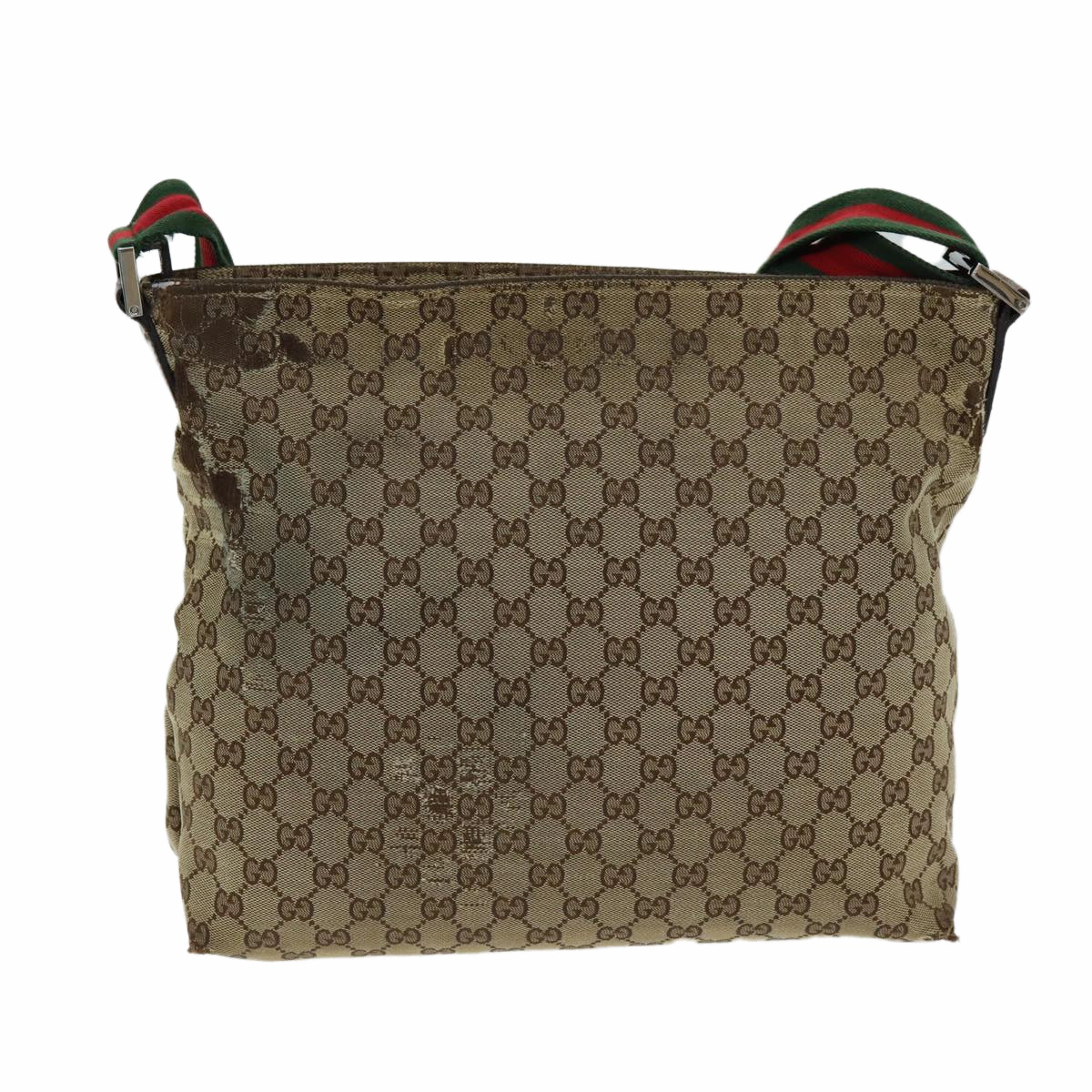 GUCCI Web Sherry Line GG Canvas Shoulder Bag Red Beige Green 189751  yt998