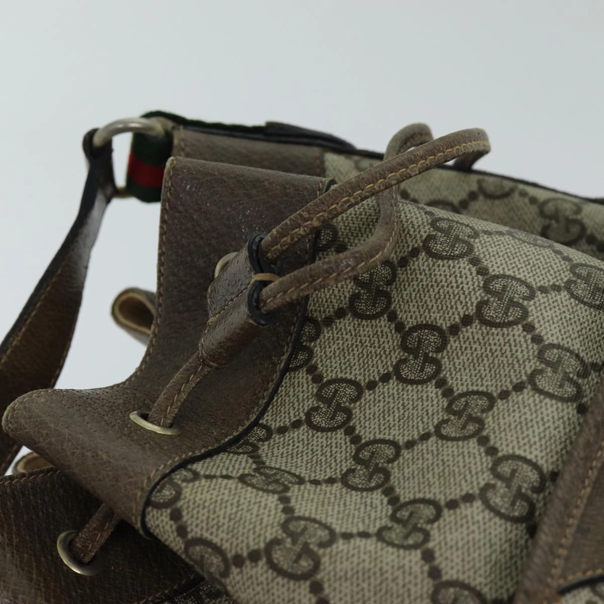 GUCCI Web Sherry Line GG Supreme Shoulder Bag Beige Red 41 02 033  ep4290