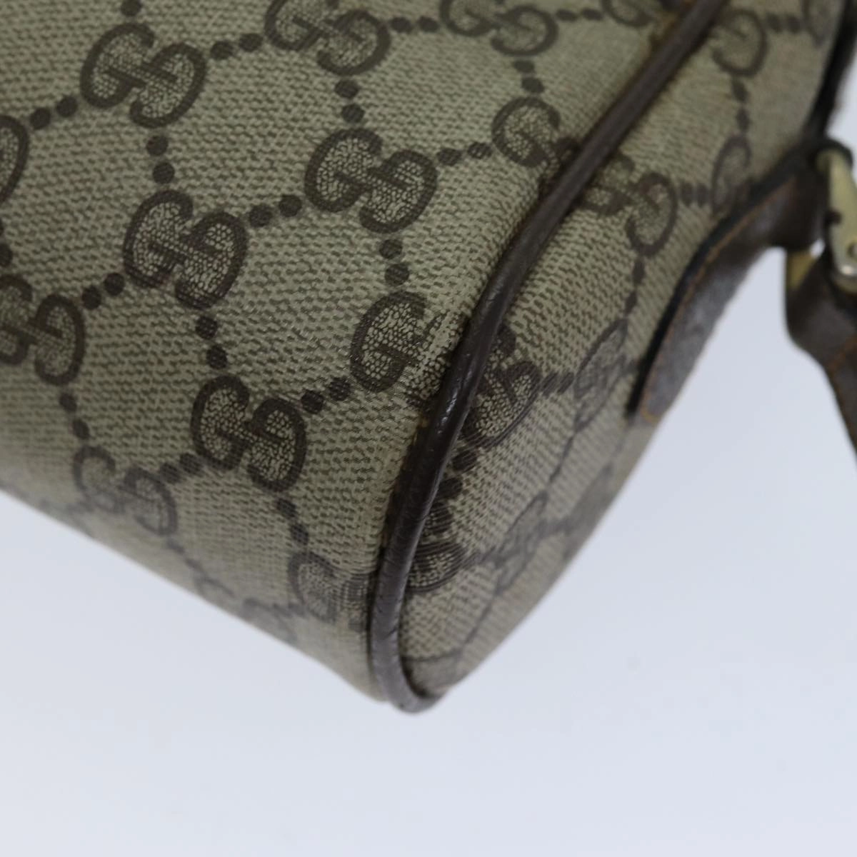GUCCI Web Sherry Line GG Supreme Shoulder Bag PVC Beige Red 89 02 004  75563