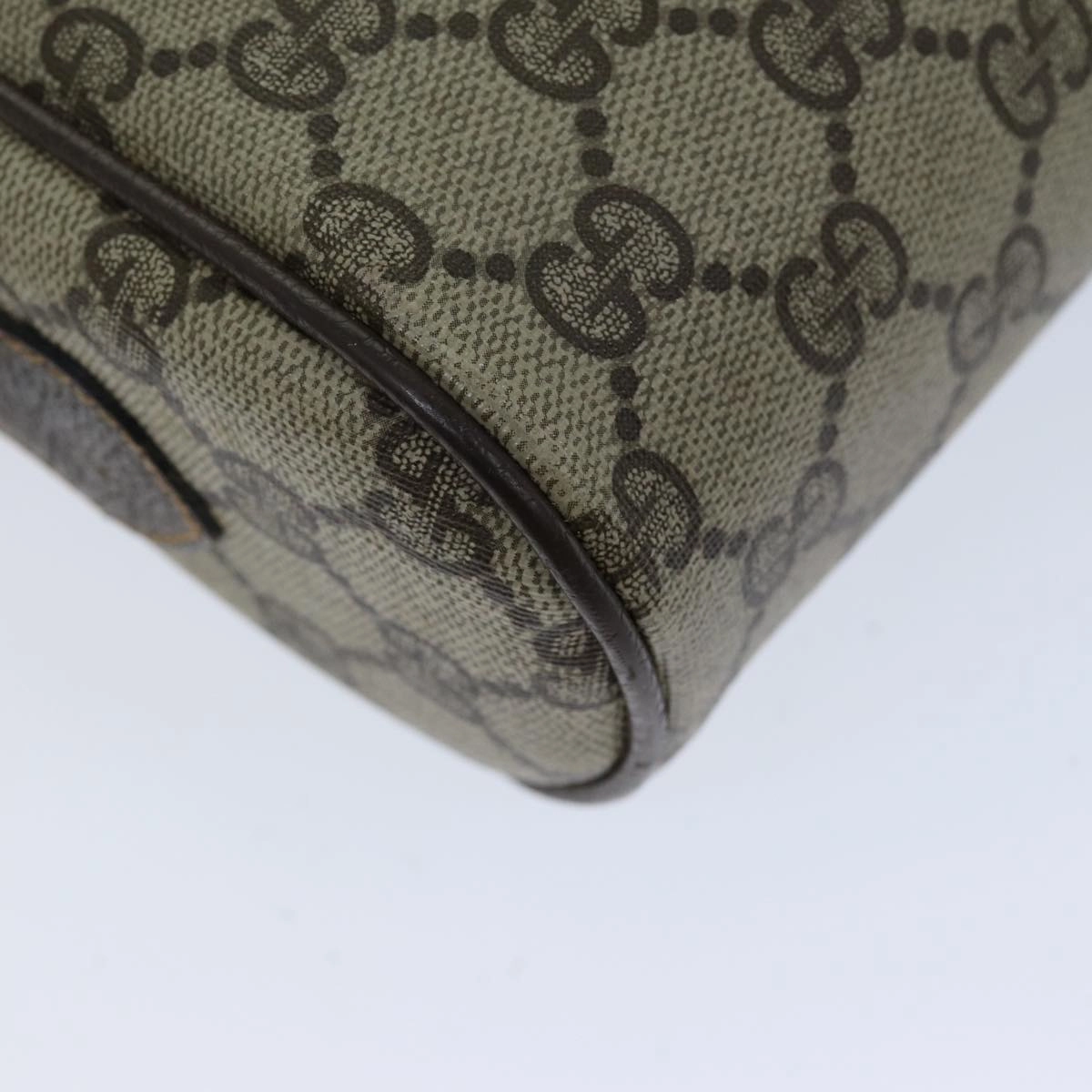 GUCCI Web Sherry Line GG Supreme Shoulder Bag PVC Beige Red 89 02 004  75563
