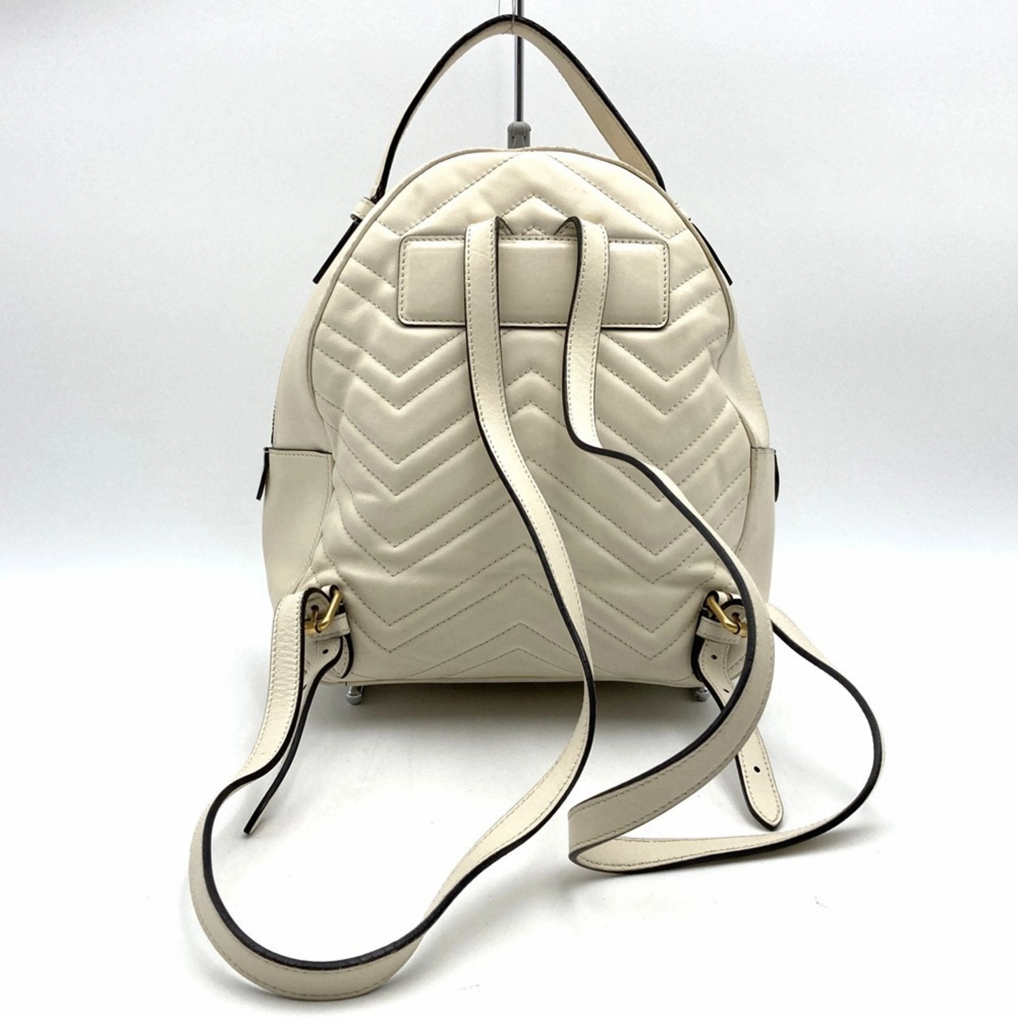Gucci White Leather Backpack ()