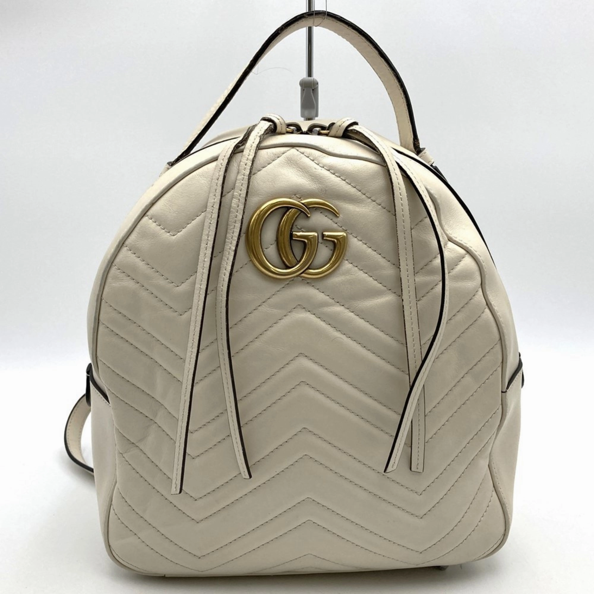 Gucci White Leather Backpack ()