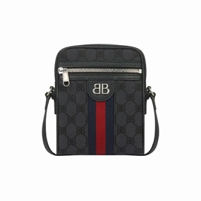 Gucci X Balenciaga The Hacker Project Shoulder Zip Bag Black