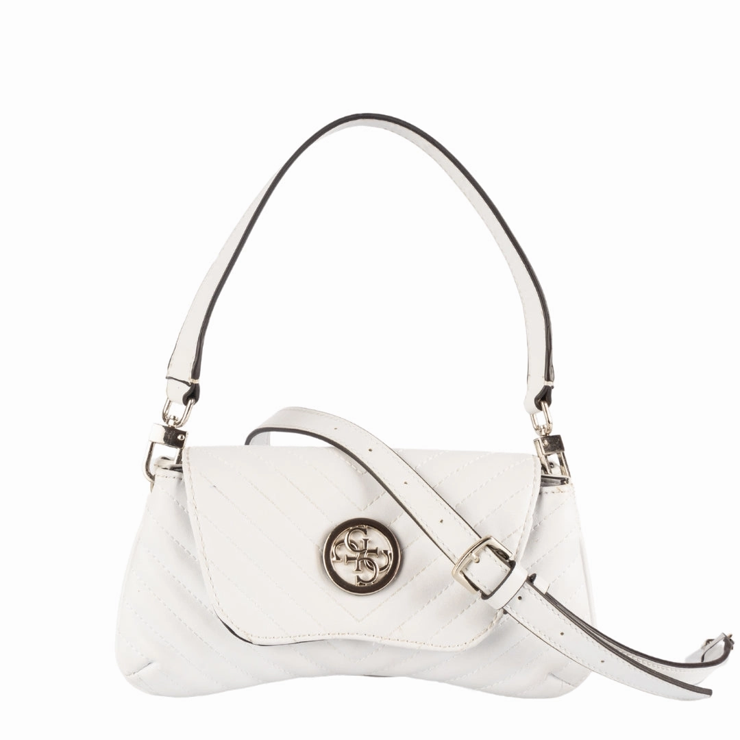 Guess White Quilted Shoulder Bag