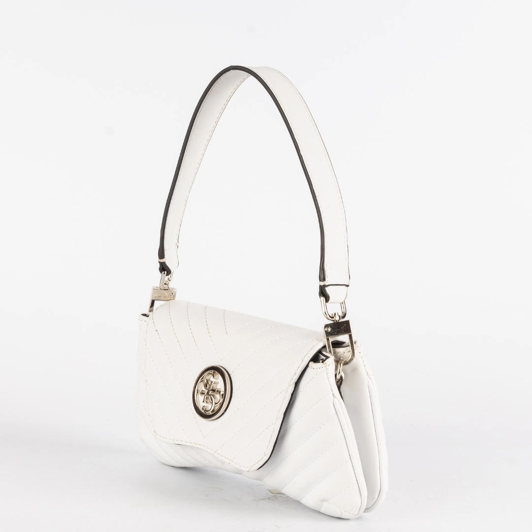 Guess White Quilted Shoulder Bag