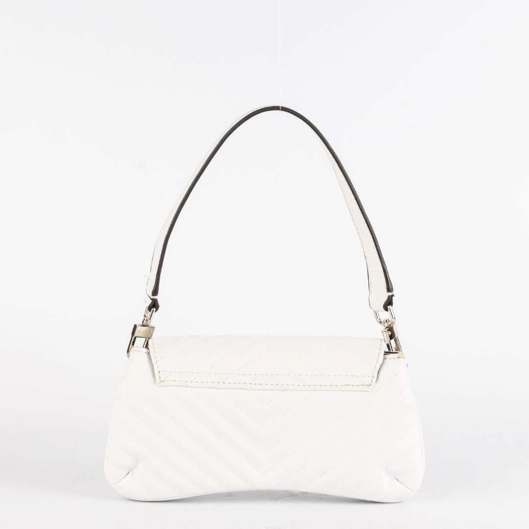 Guess White Quilted Shoulder Bag