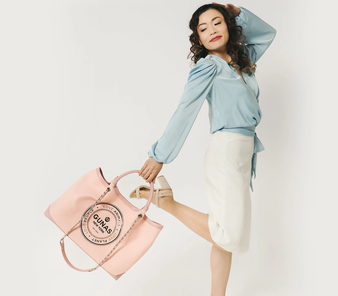Gunas New York RUTH Light Pink Vegan Canvas Tote