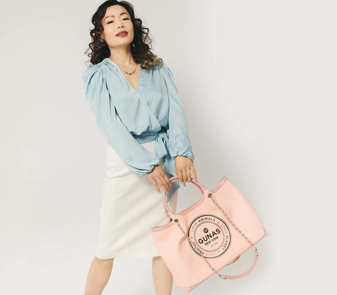 Gunas New York RUTH Light Pink Vegan Canvas Tote