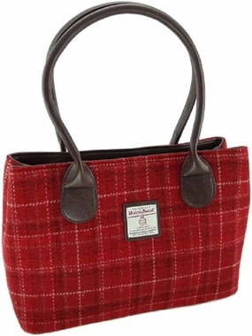 Harris Tweed Classic Handbag - LB1003 - Cassley, Colour 102 Red, L