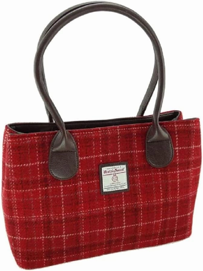 Harris Tweed Classic Handbag - LB1003 - Cassley, Colour 102 Red, L