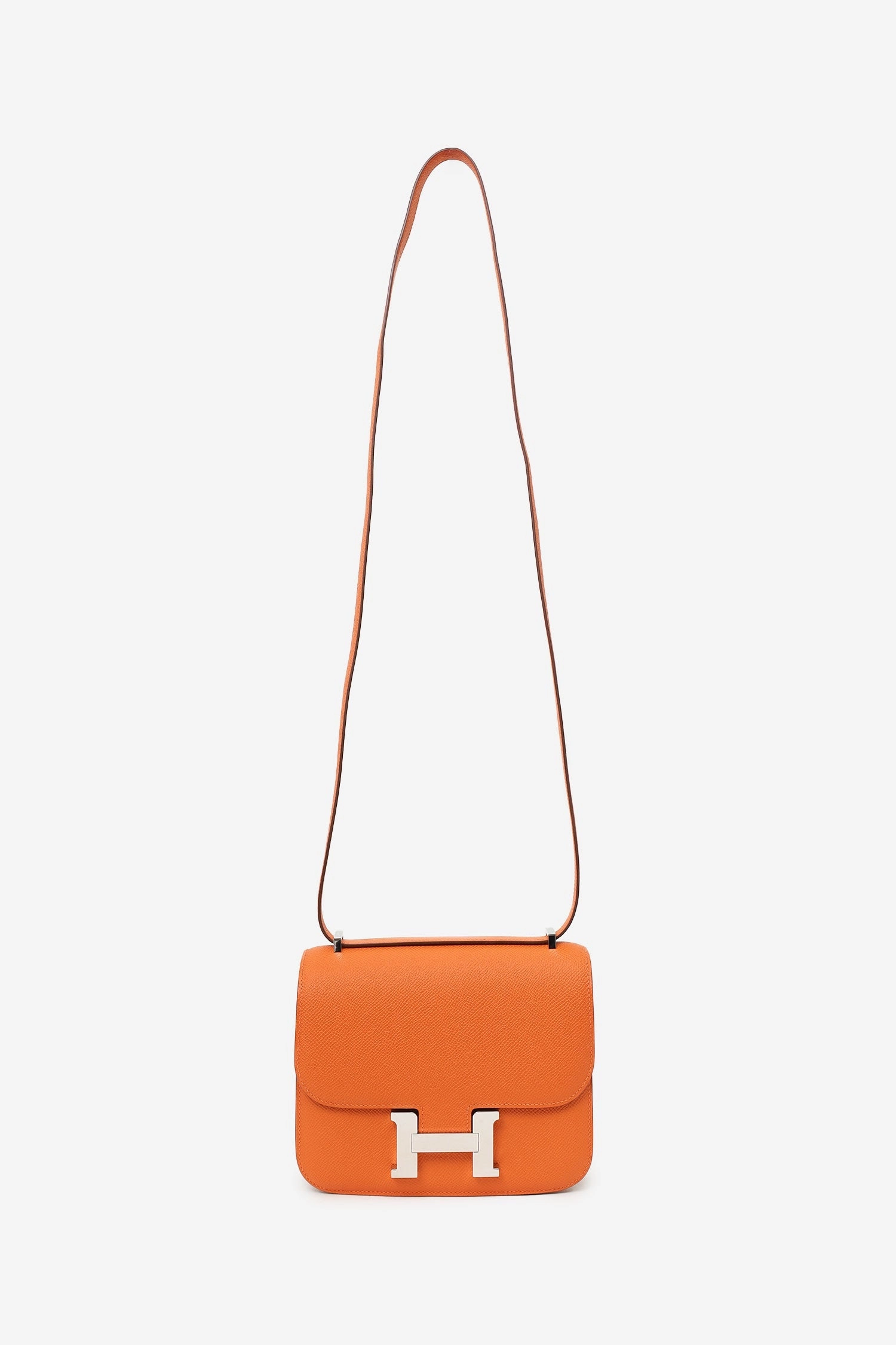 Hermes 2024 Orange Leather Mini Constance 18