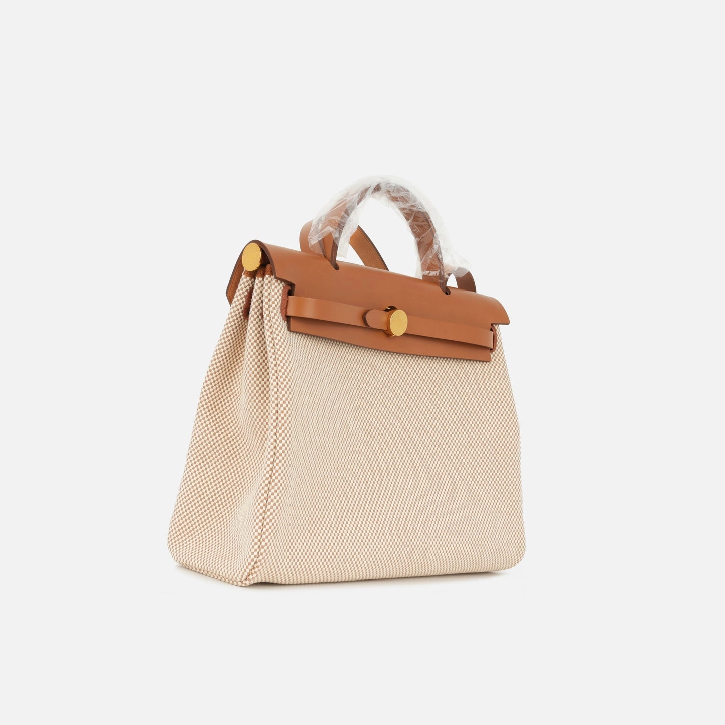 Hermes - Herbag 31 - Fauve/Ecru Quadrille Toille - Brand New - 2024