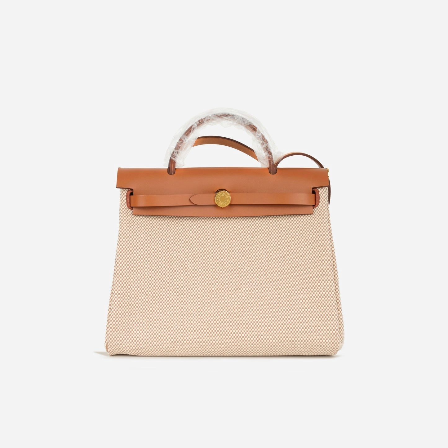 Hermes - Herbag 31 - Fauve/Ecru Quadrille Toille - Brand New - 2024