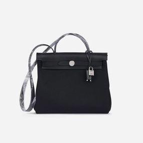 Hermes - Herbag 31 - Noir Canvas / Hunter PHW - Brand New - 2024