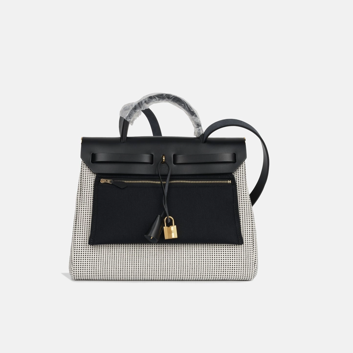Hermes - Herbag 31 - Noir/Ecru Quadrille Toile GHW - 2024 - Brand New