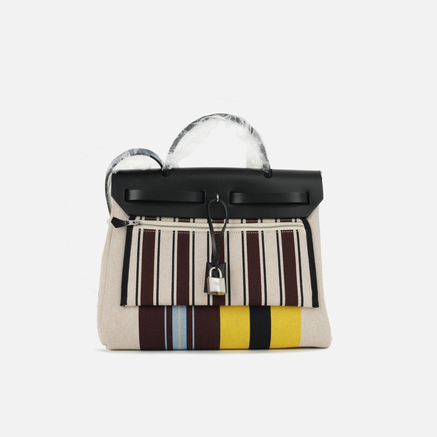 Hermes - Herbag 31 - Rayures D'equipage Ecru Motif PHW - 2024 - Brand New