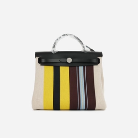 Hermes - Herbag 31 - Rayures D'equipage Ecru Motif PHW - 2024 - Brand New