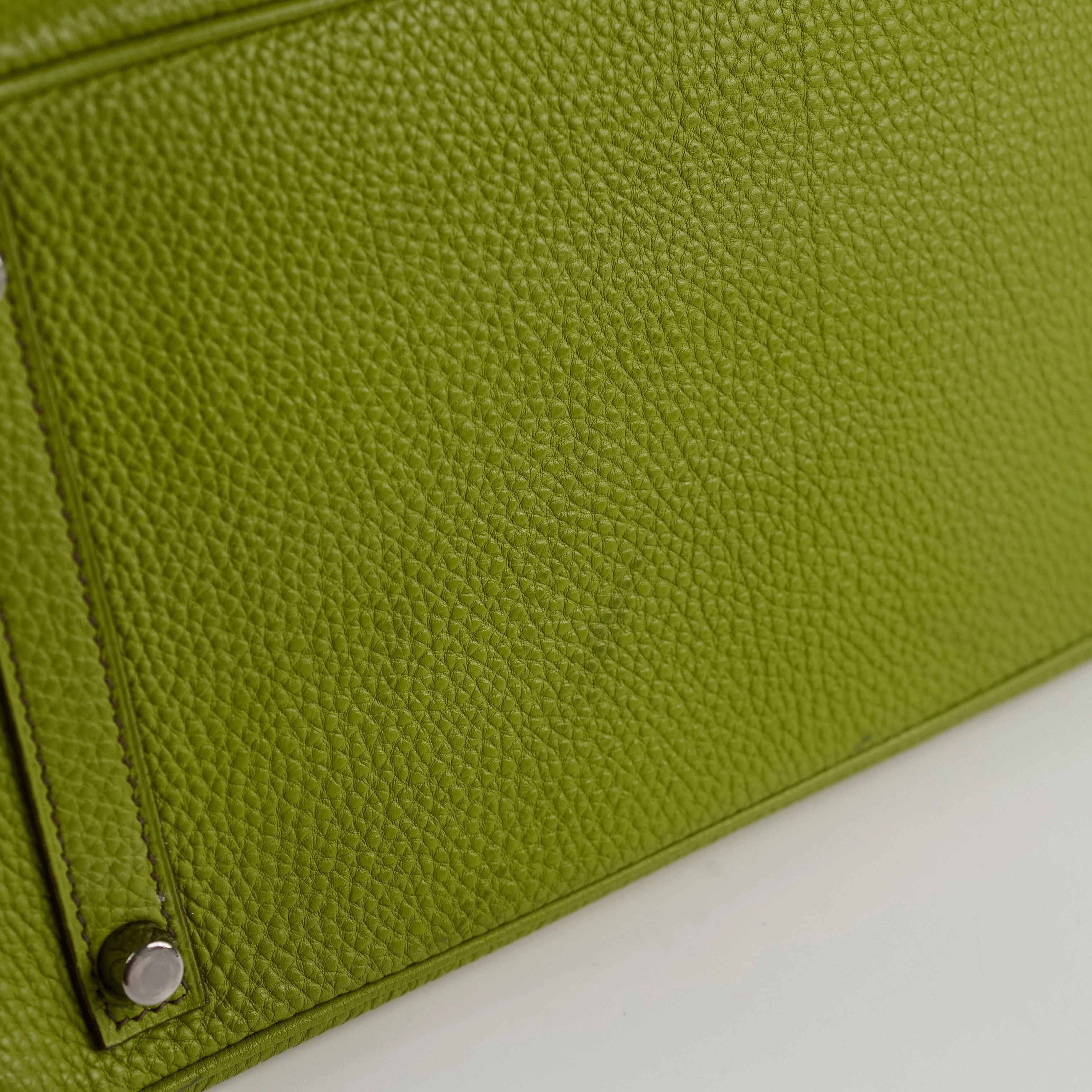 Hermes Birkin 30 togo ruthinium hardware Vert Anis - I Square stamp
