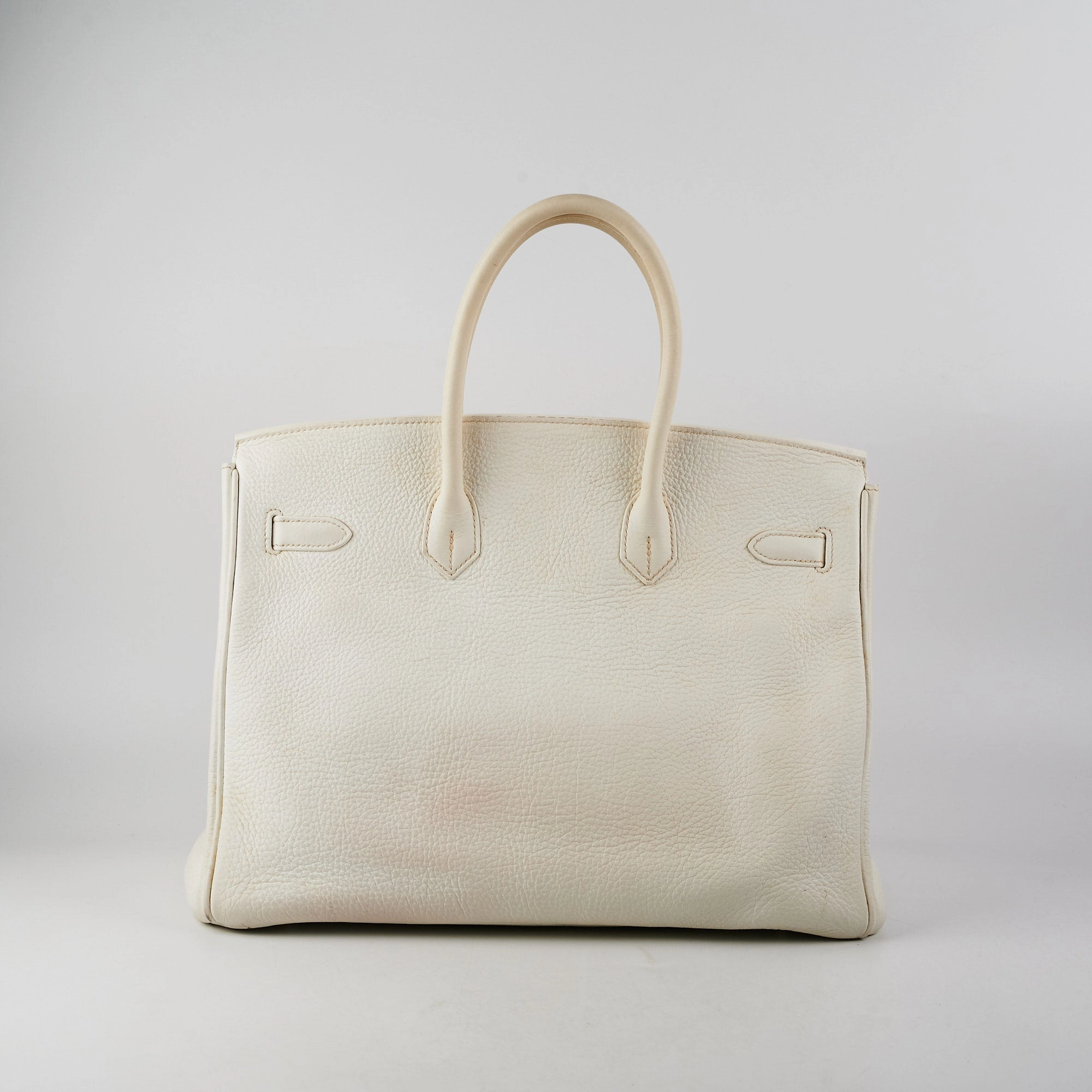 Hermes Birkin 35 Clemence White Stamp P Square (2012)