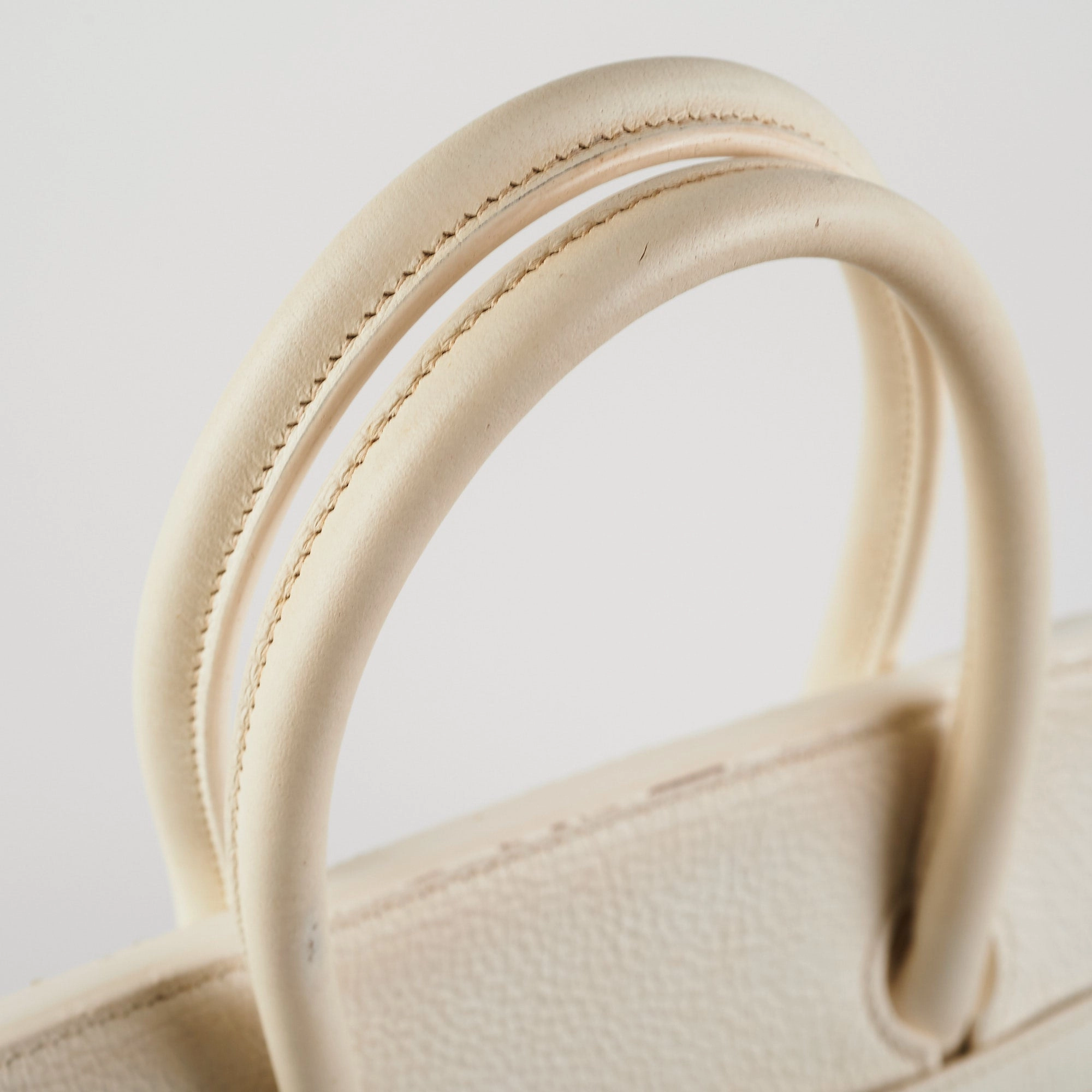 Hermes Birkin 35 Clemence White Stamp P Square (2012)