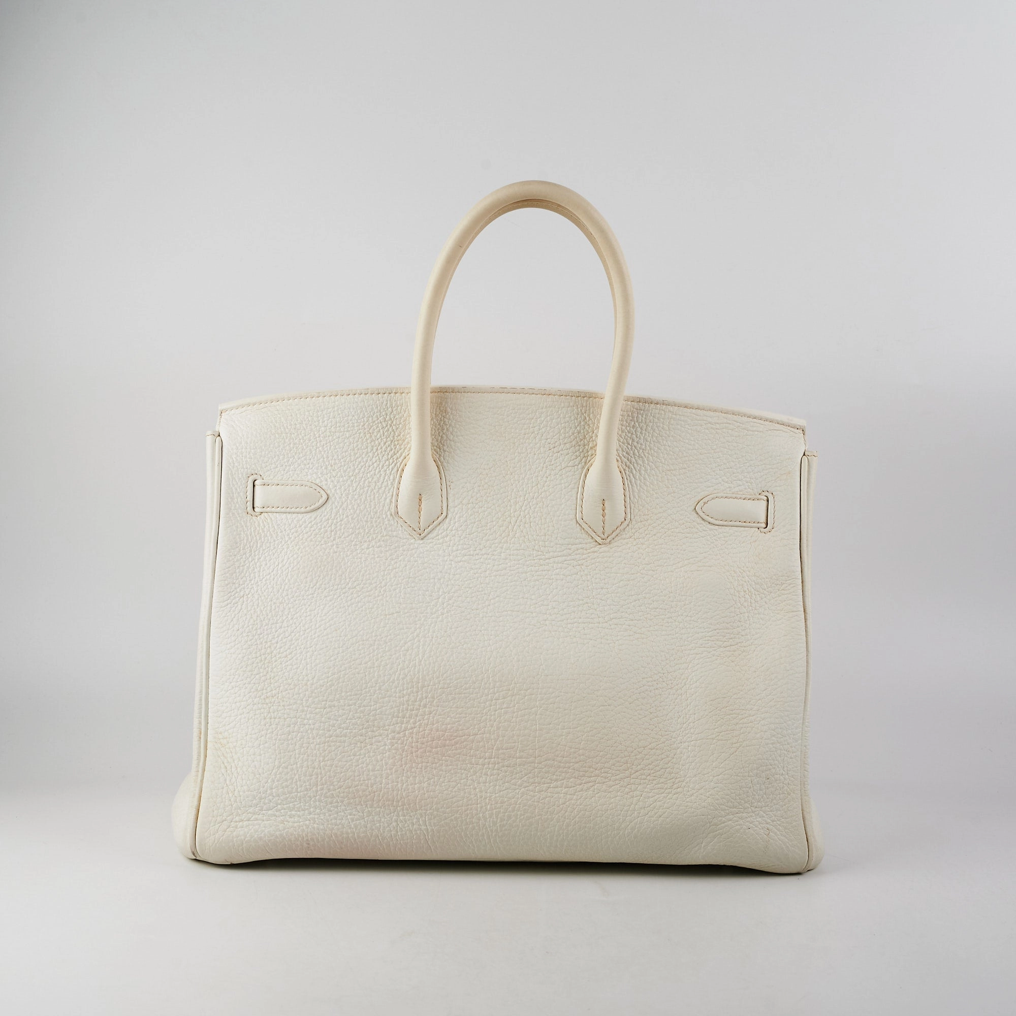 Hermes Birkin 35 Clemence White Stamp P Square (2012)