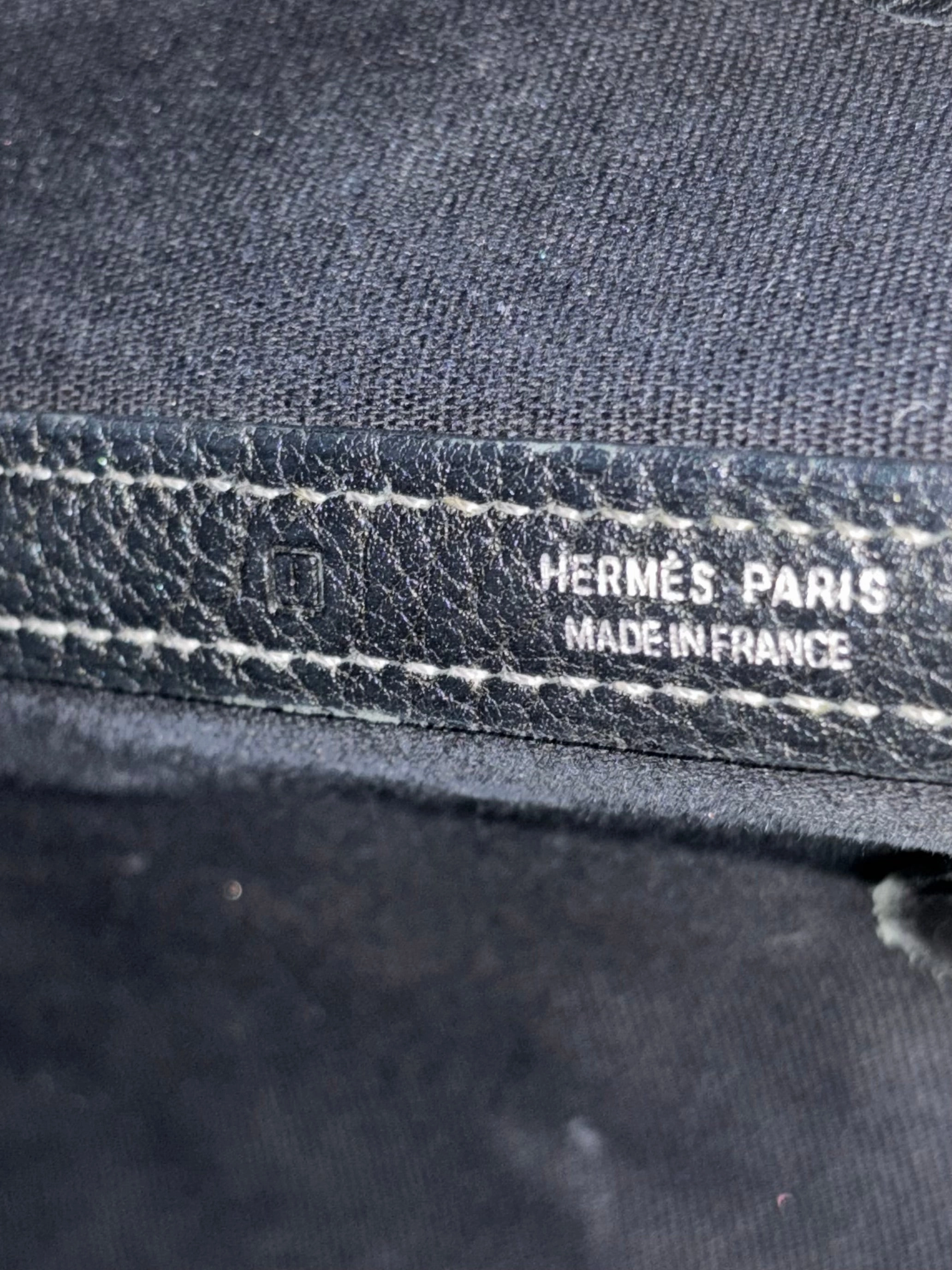 HERMES Black Canvas Garden Party 36