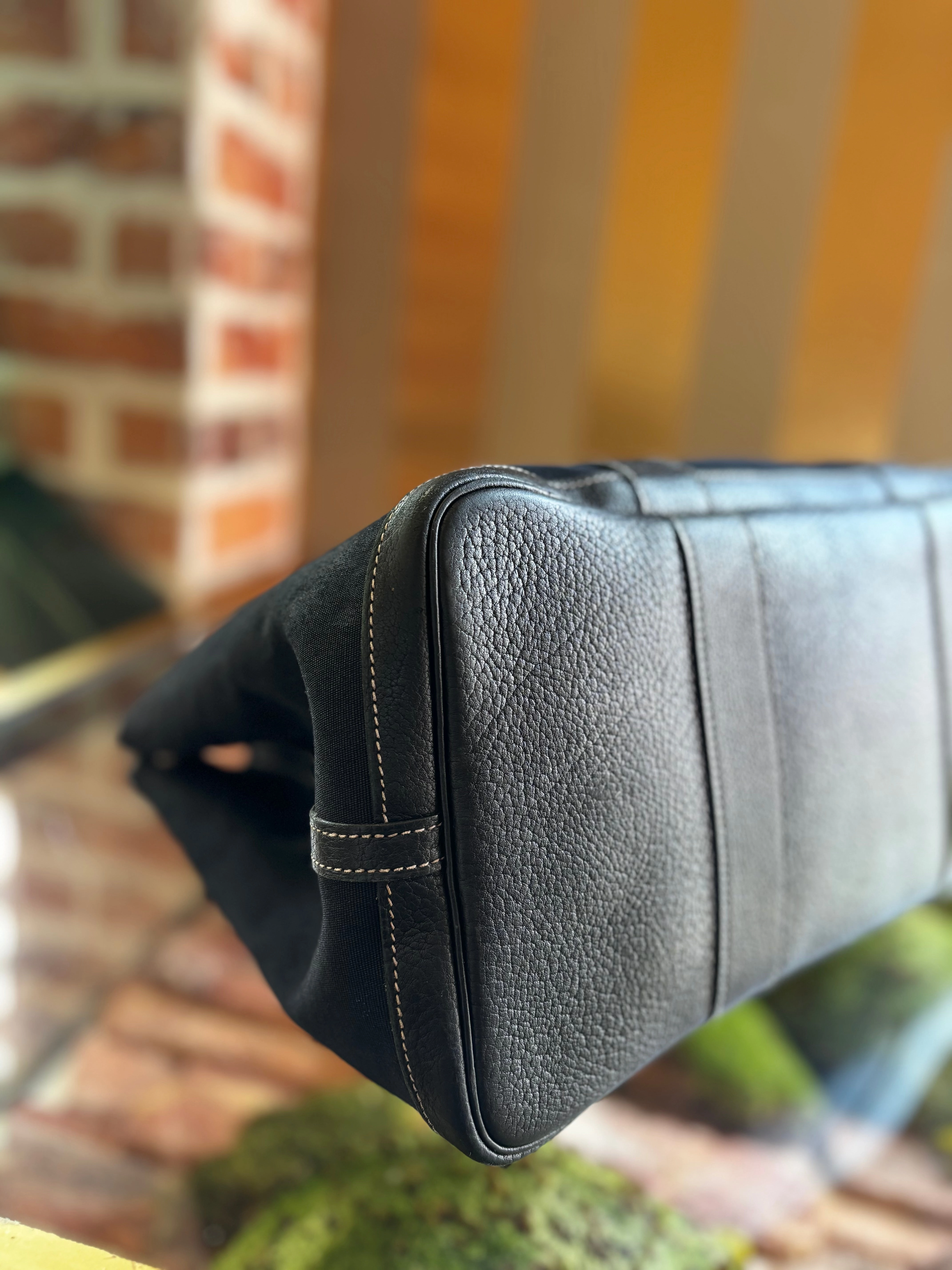 HERMES Black Canvas Garden Party 36