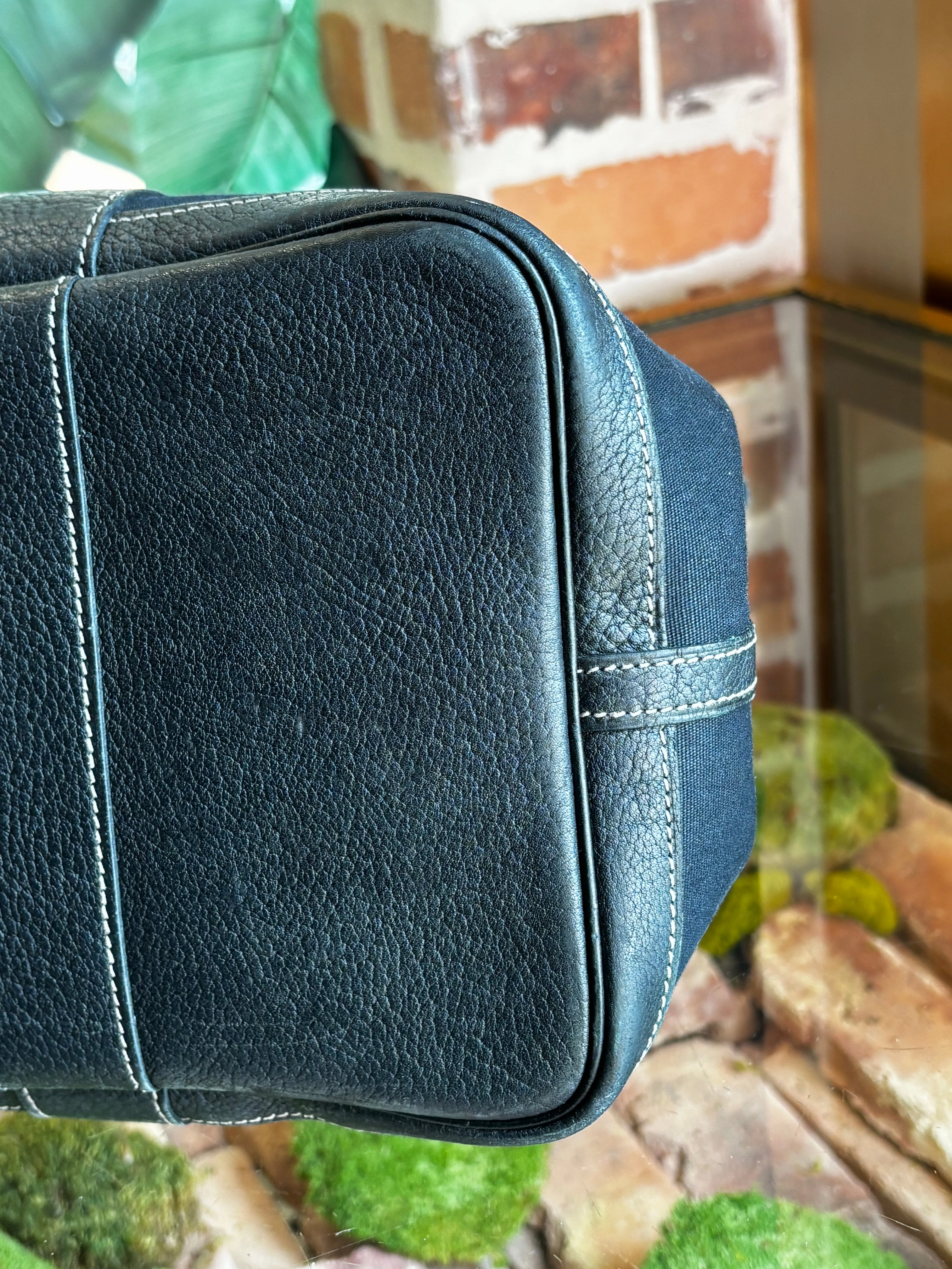 HERMES Black Canvas Garden Party 36