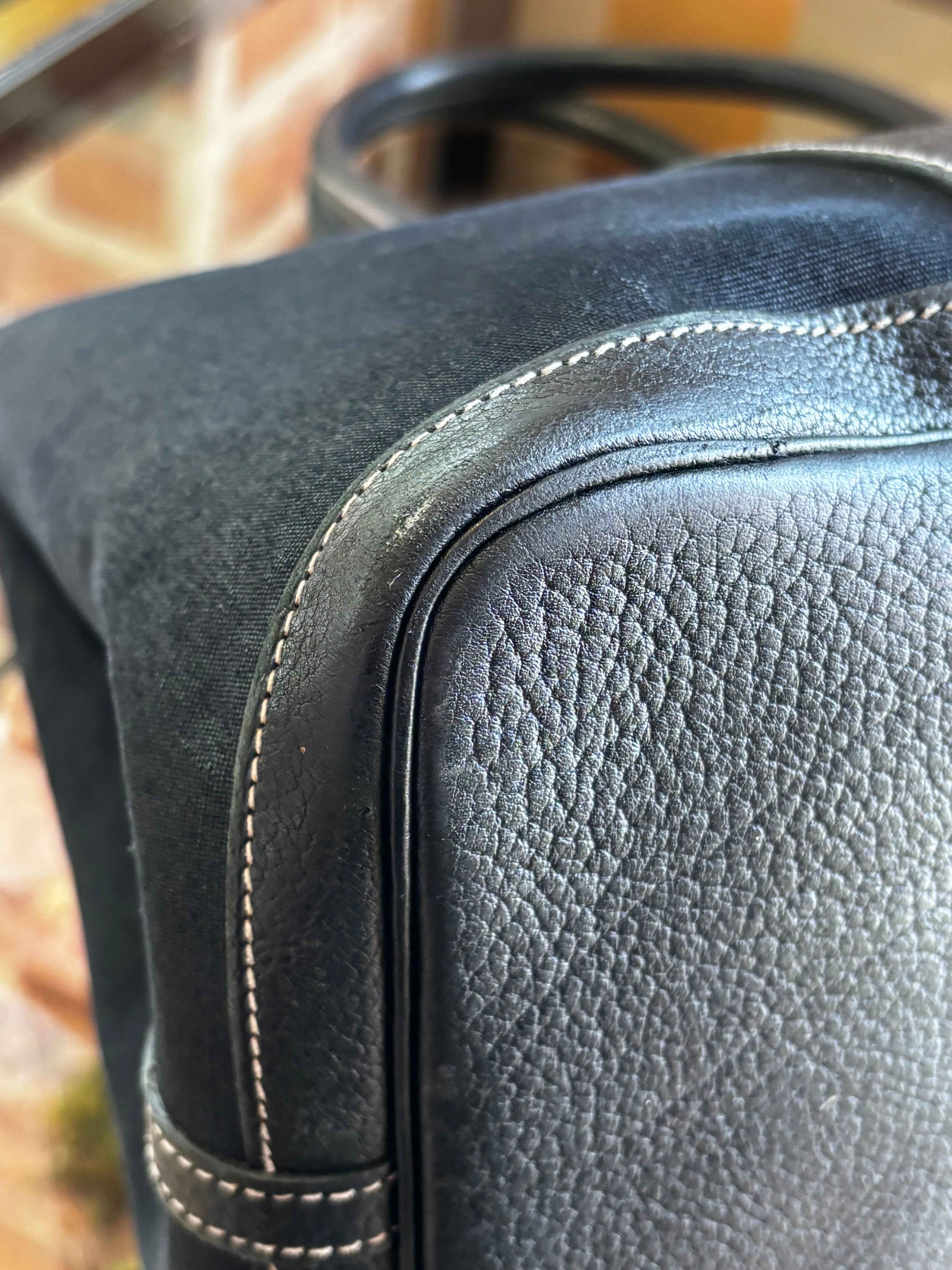 HERMES Black Canvas Garden Party 36