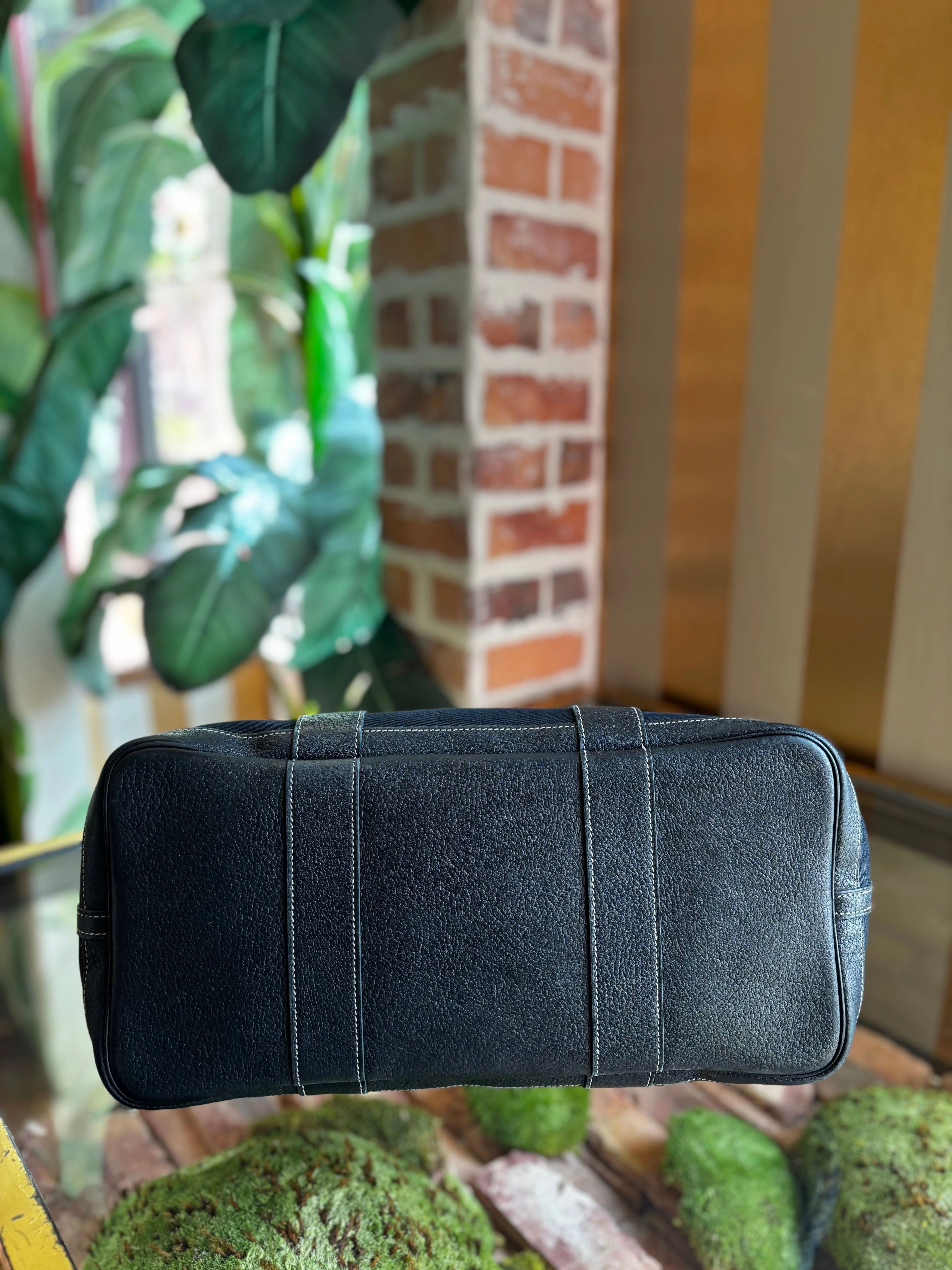 HERMES Black Canvas Garden Party 36