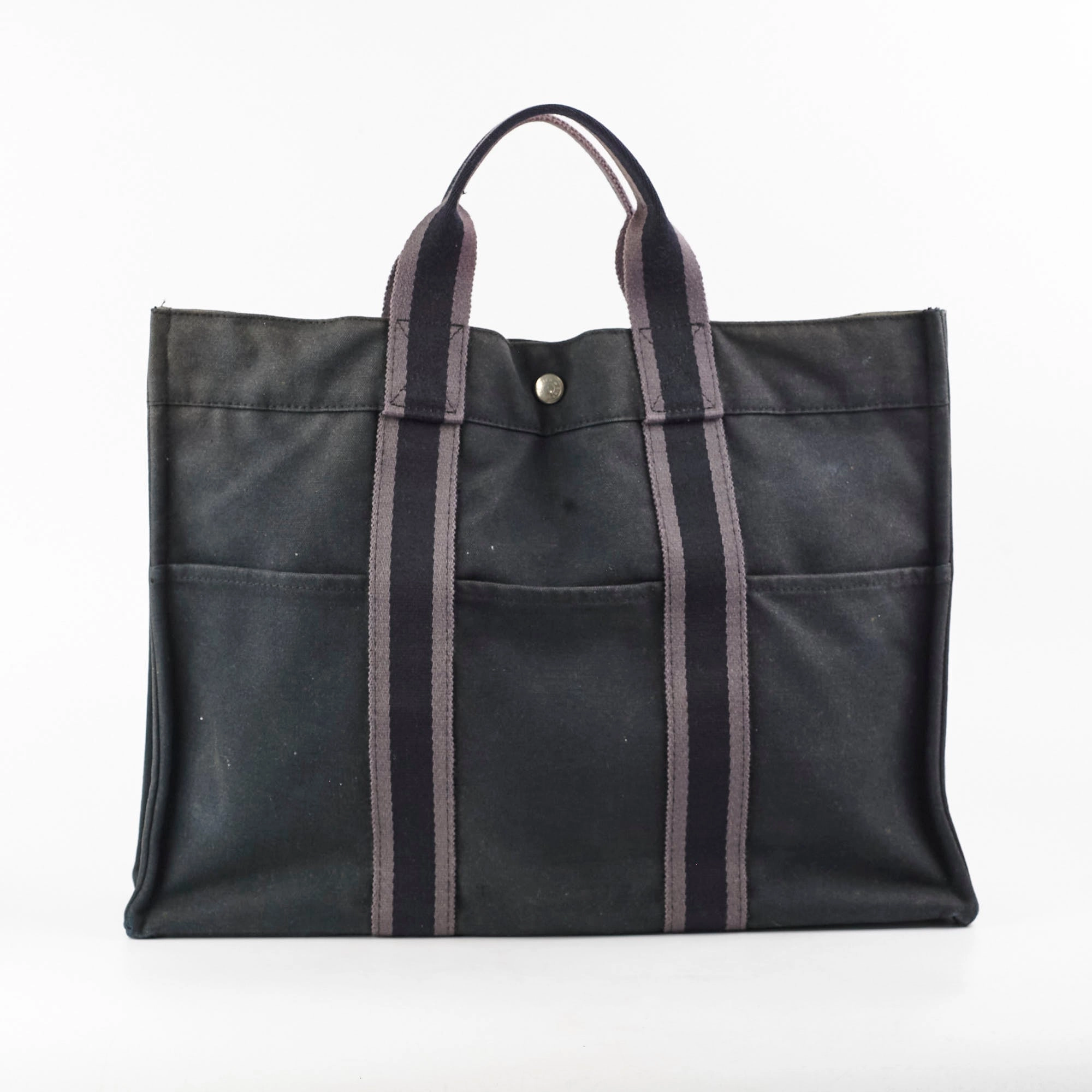 Hermes Herline Tote Canvas Black