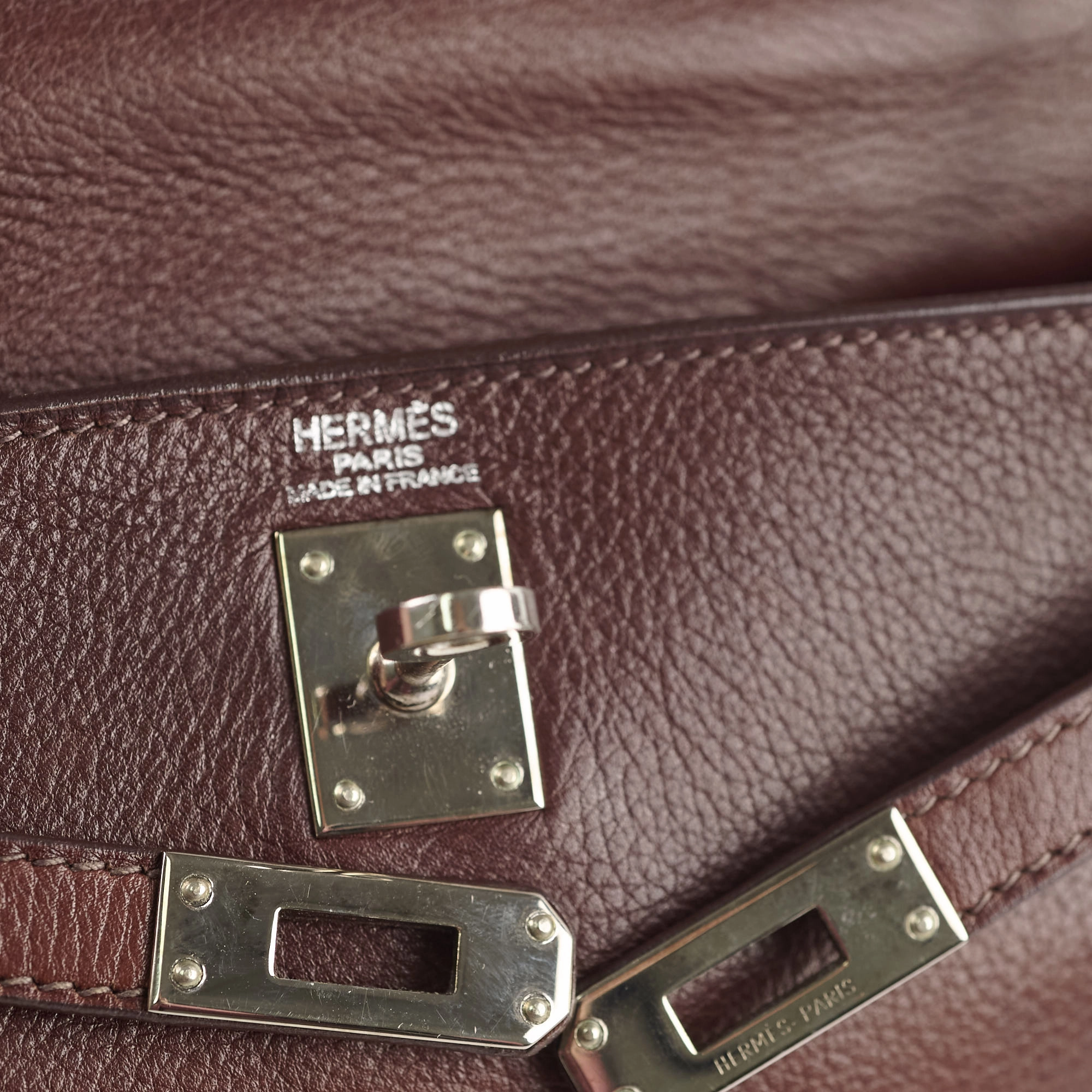 Hermes Kelly 25 Brown I Sqaure Stamp