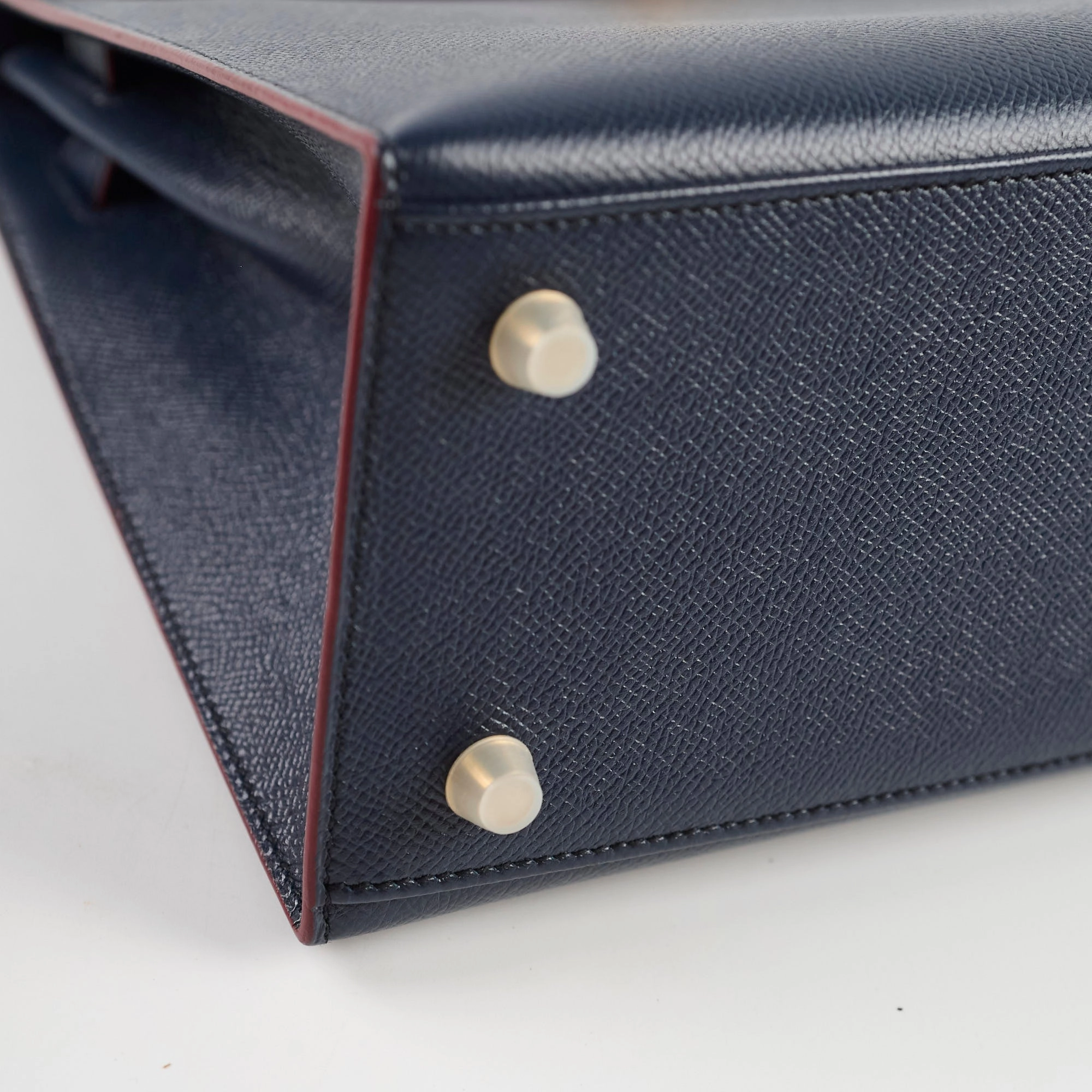 Hermes Kelly 28 Contour Epsom Blue Indigo/ Rouge H X Stamp