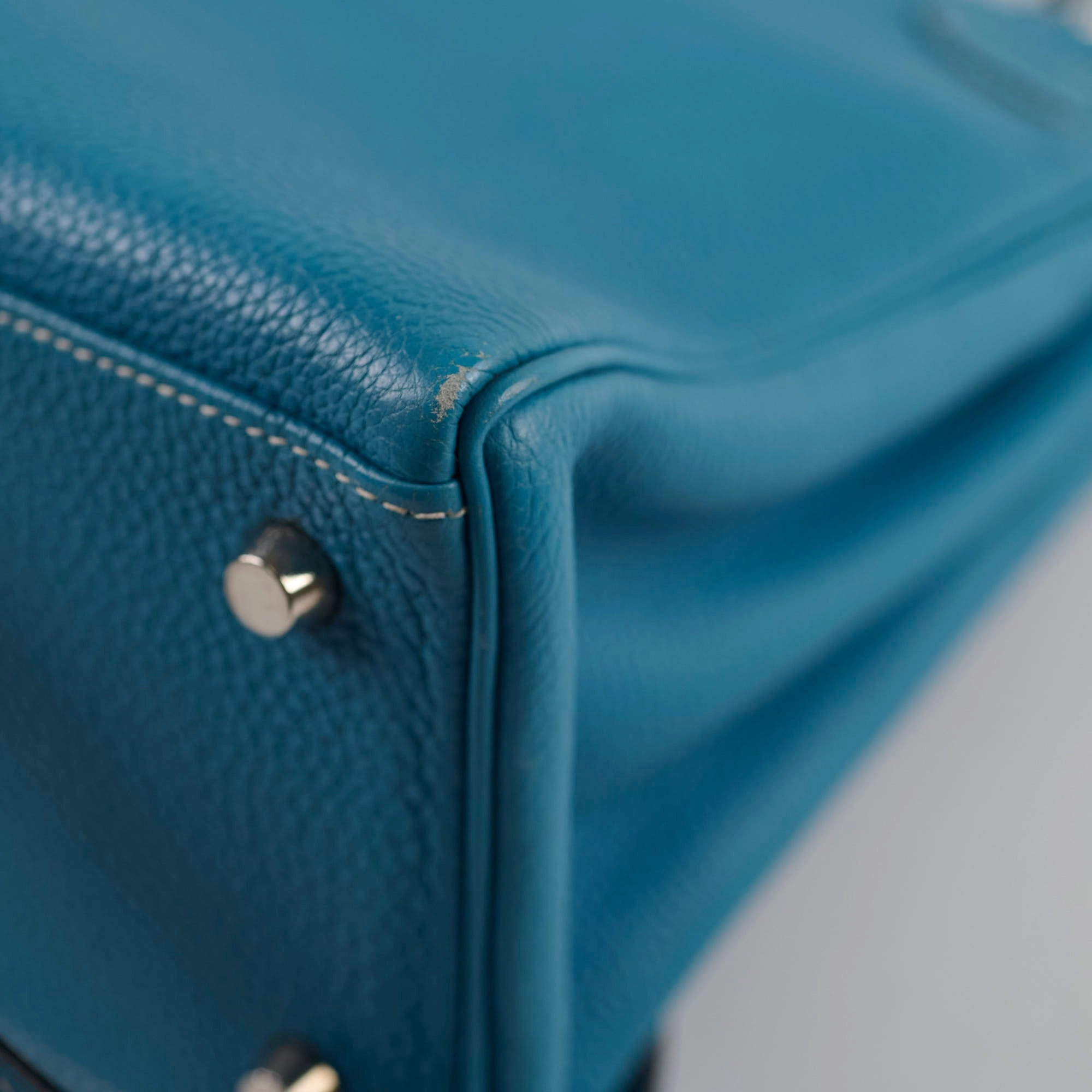 Hermes Kelly 28 Togo Leather Blue Jeans - G square (2003)