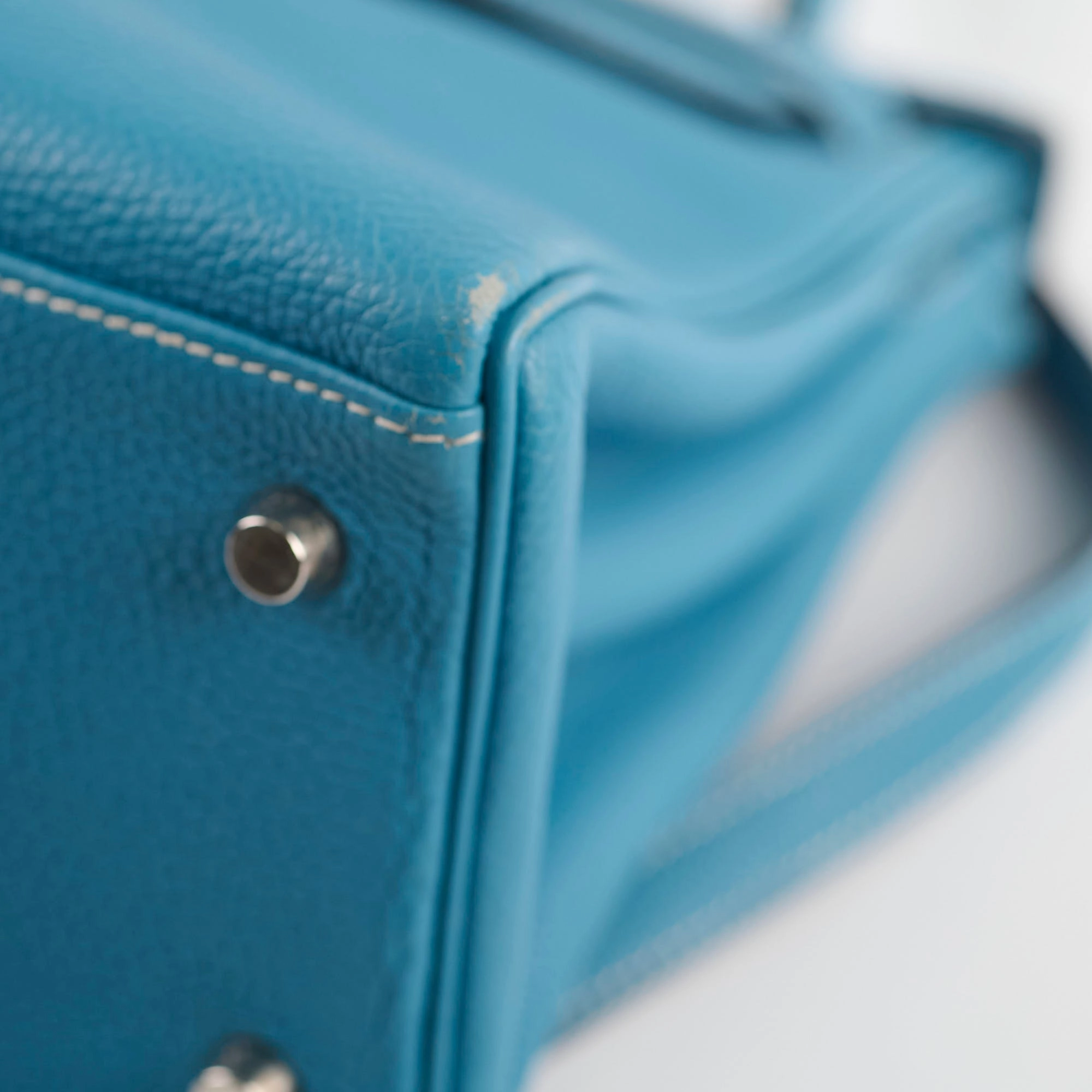 Hermes Kelly 28 Togo Leather Blue Jeans - G square (2003)