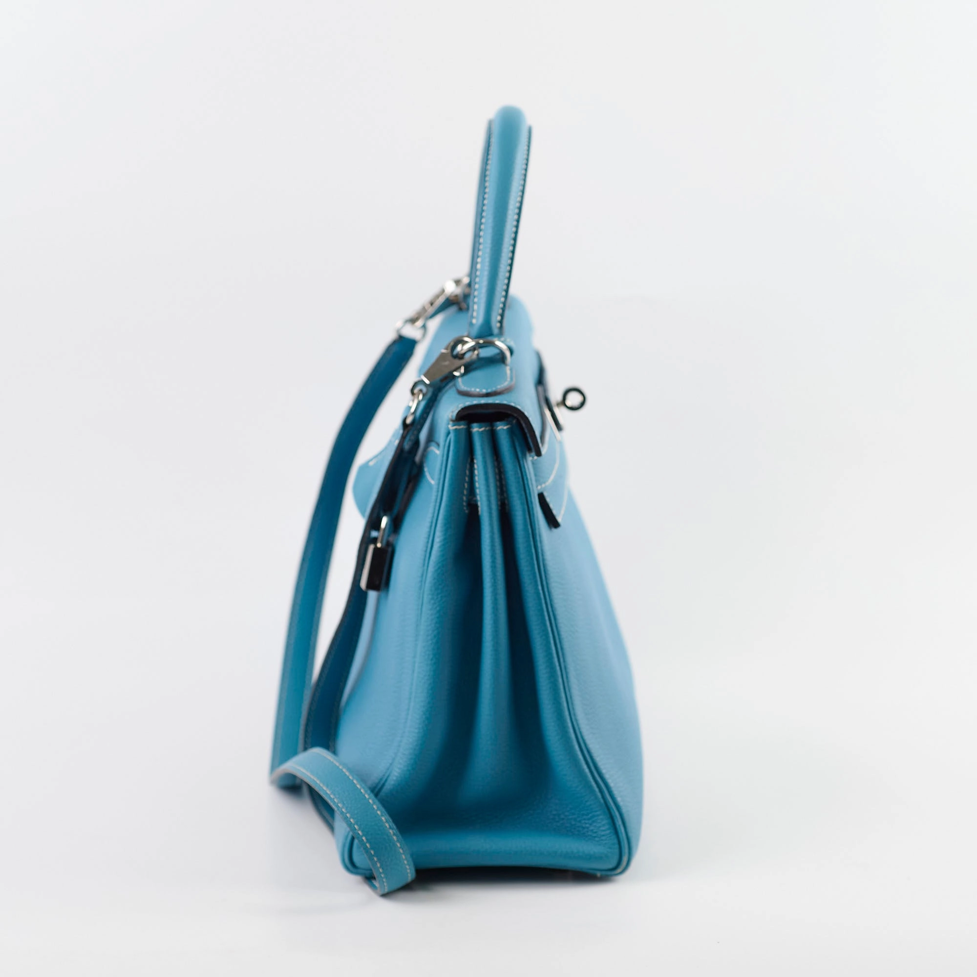 Hermes Kelly 28 Togo Leather Blue Jeans - G square (2003)